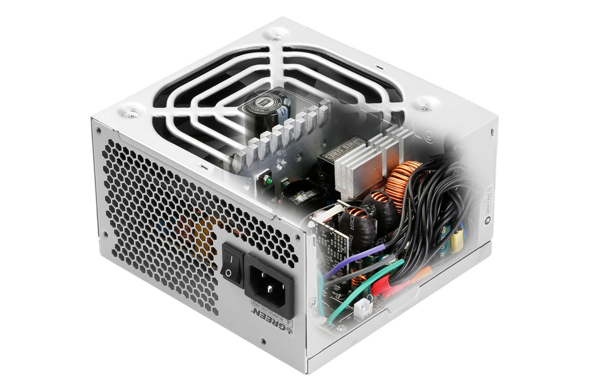 نمای بریده پاور کامپیوتر گرین GP330A-HED با توان 330 وات