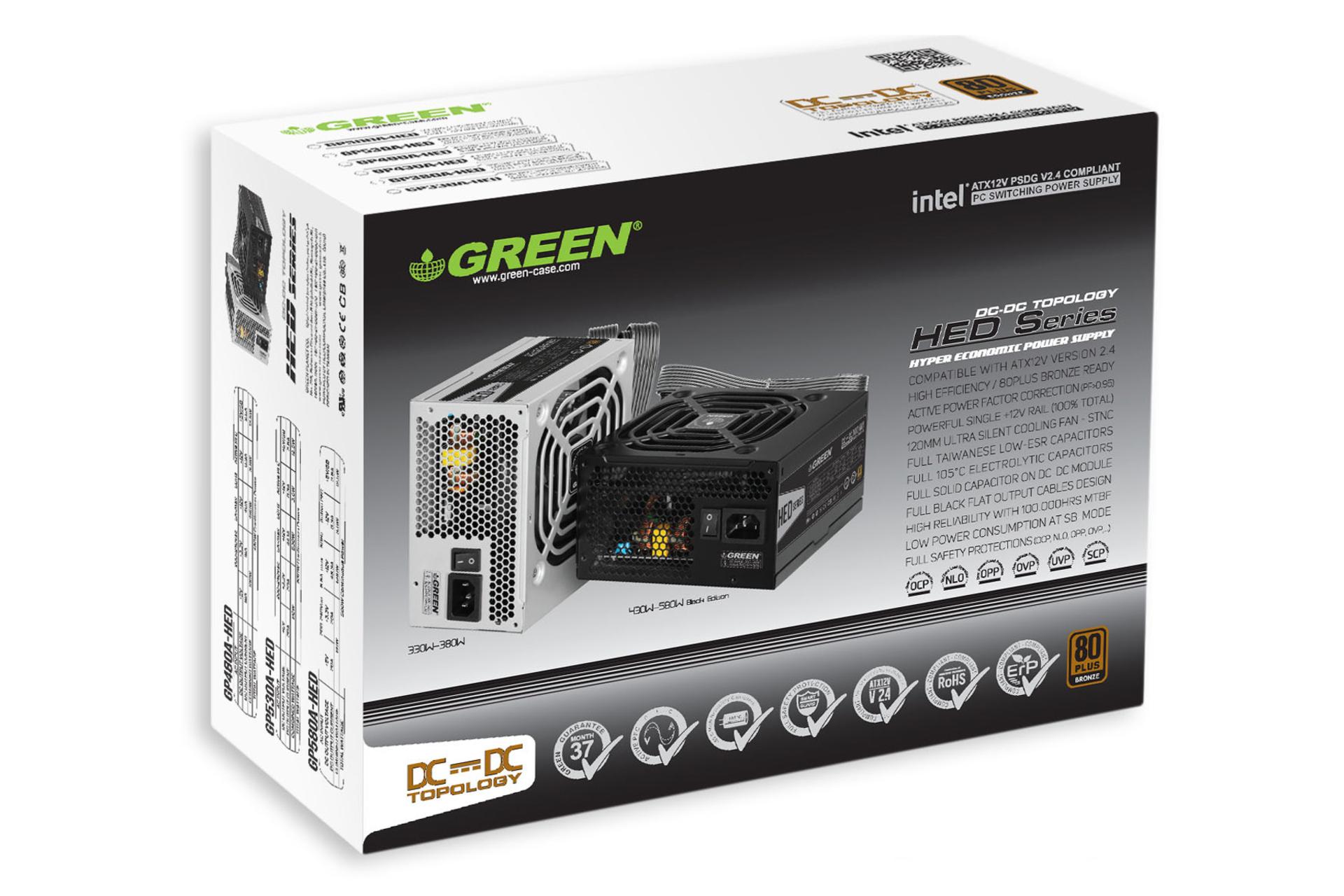جعبه پاور کامپیوتر گرین GP430A-HED با توان 430 وات