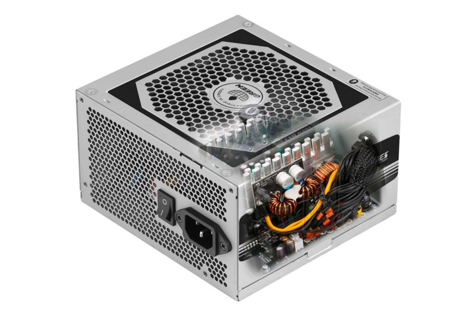 نمای بریده پاور کامپیوتر گرین GP330A-ESD با توان 330 وات