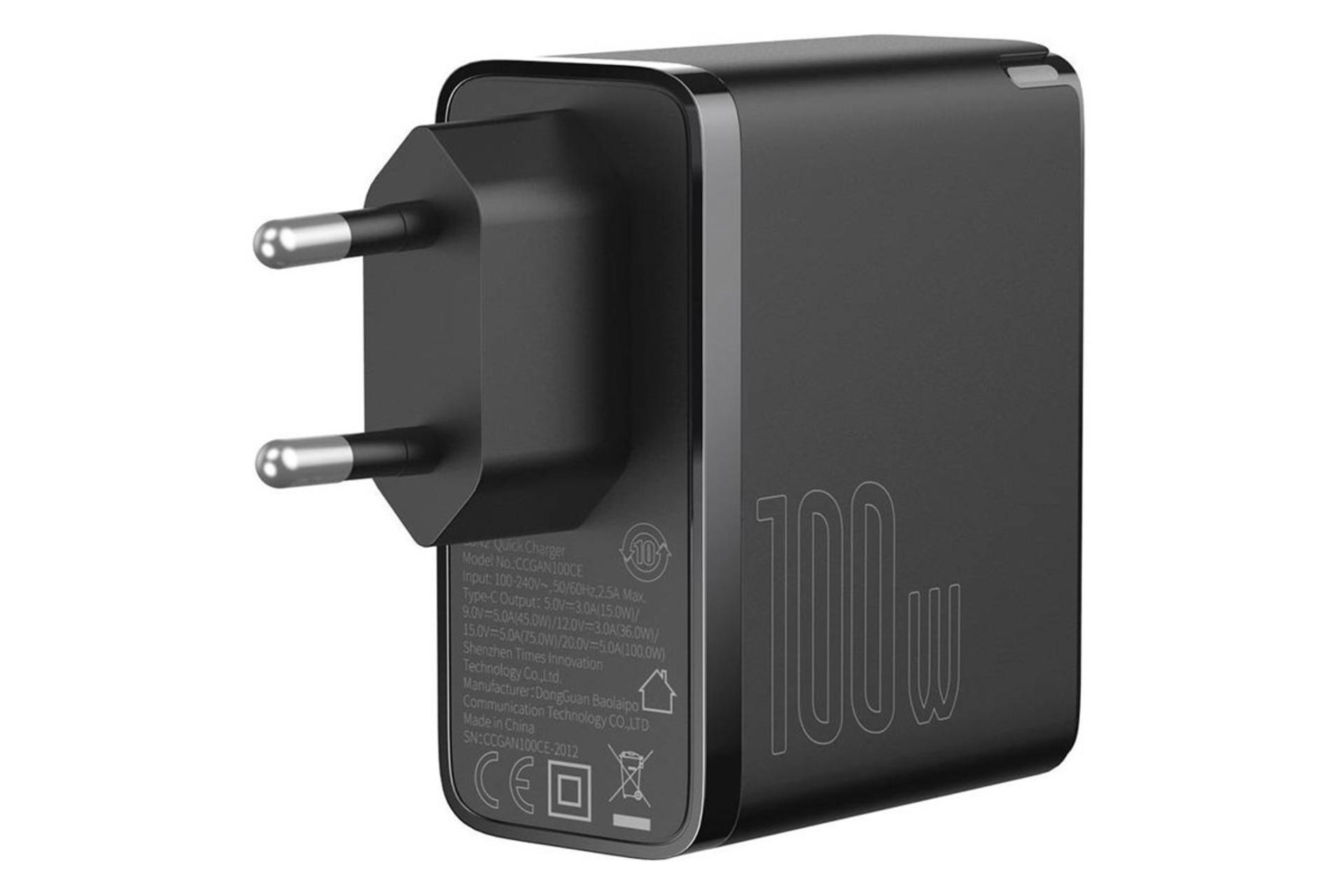 دوشاخه اروپایی شارژر باسئوس TZCCGAN