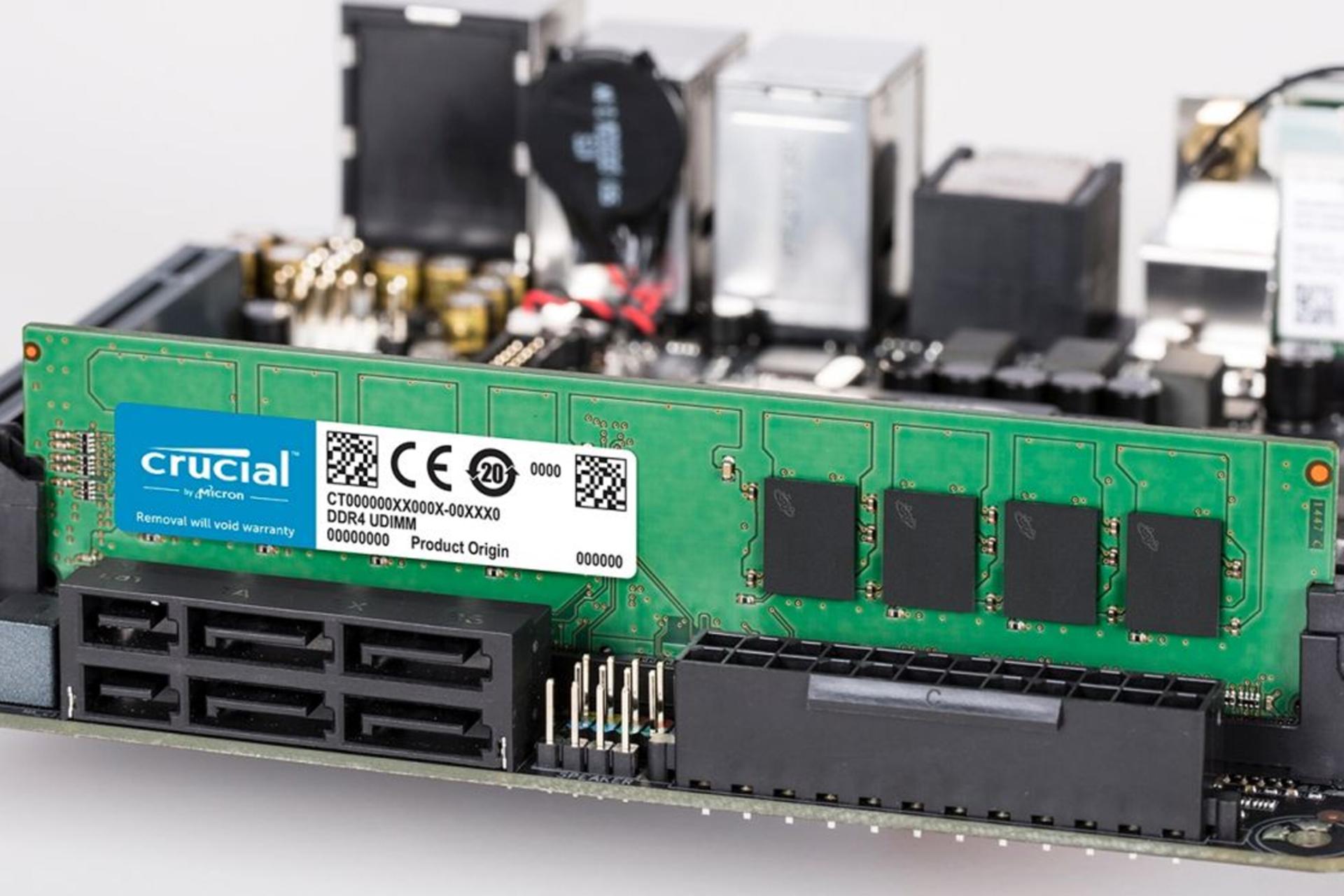 نمای نزدیک رم کروشیال CT51264BD160B ظرفیت 4 گیگابایت از نوع DDR3L-1600