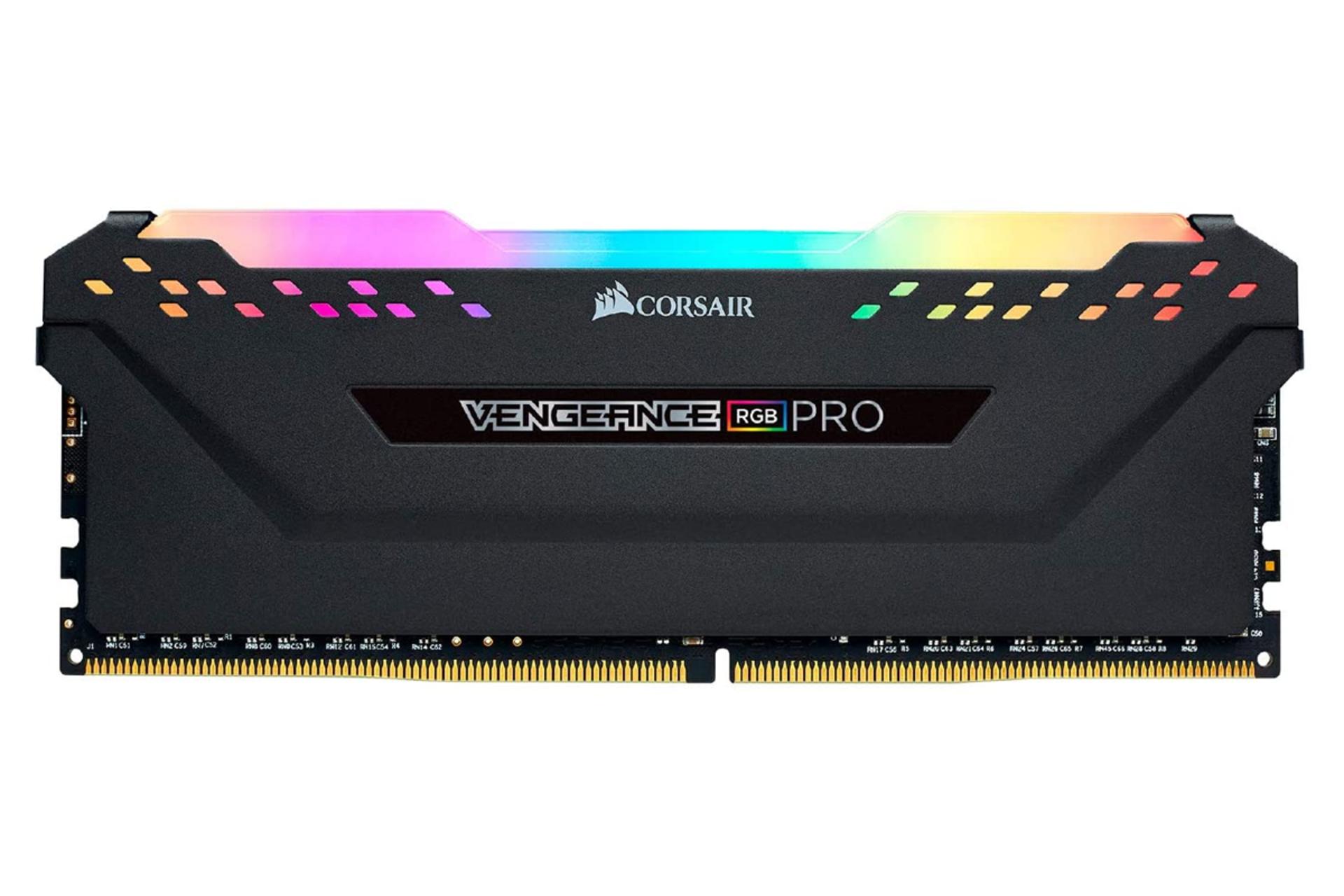 نمای جلو رم کورسیر VENGEANCE RGB PRO ظرفیت 8 گیگابایت  از نوع DDR4-3000