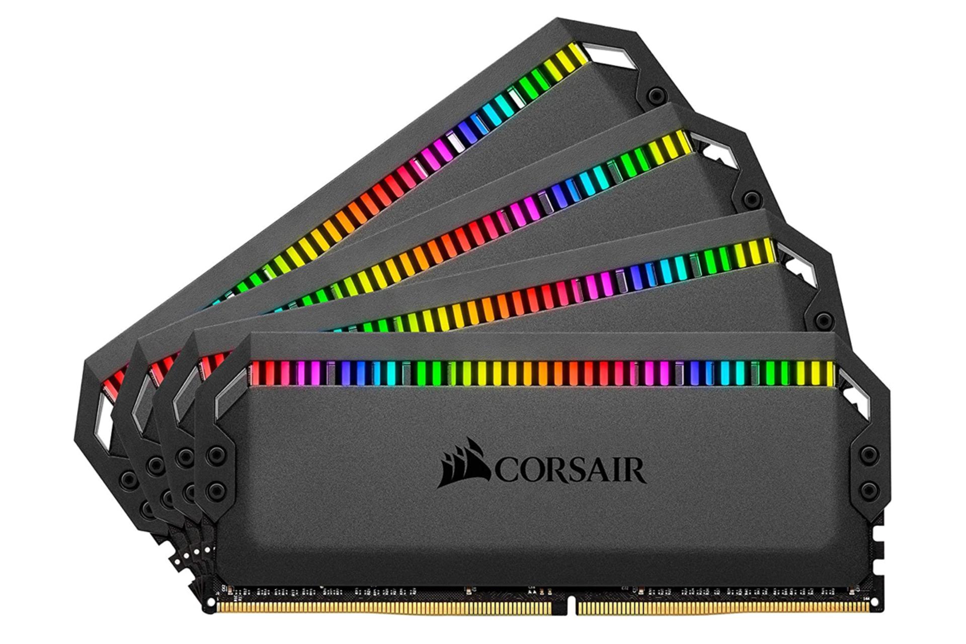 نمای جلو رم کورسیر DOMINATOR PLATINUM RGB ظرفیت 64 گیگابایت (4x16) از نوع DDR4-3466
