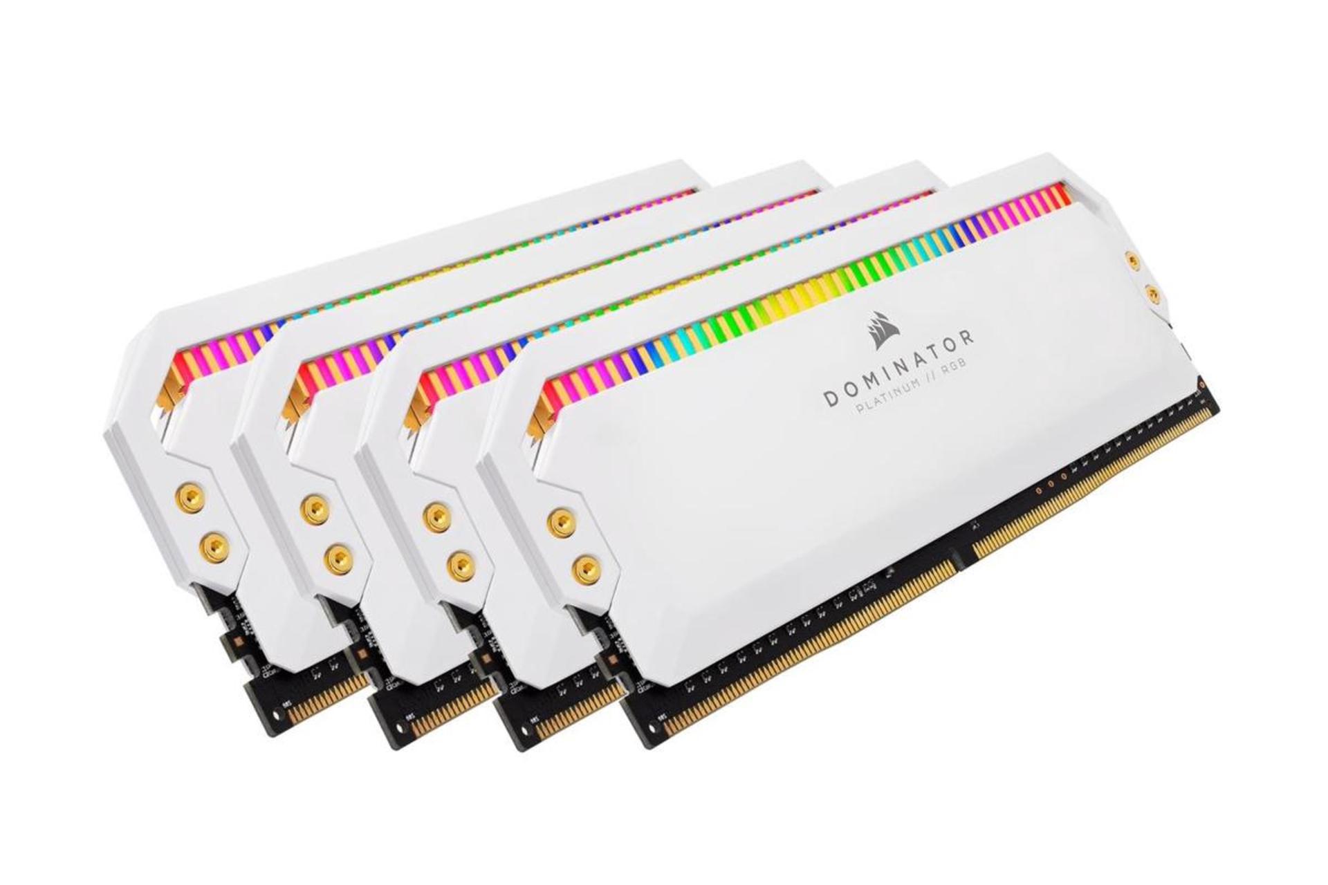 نمای کناری رم کورسیر DOMINATOR PLATINUM RGB ظرفیت 64 گیگابایت (4x16) از نوع DDR4-3466
