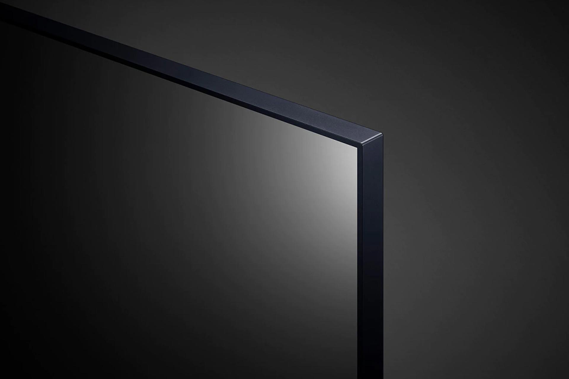 نمای بالا تلویزیون ال جی 50nano75 و نمایش لبه دستگاه