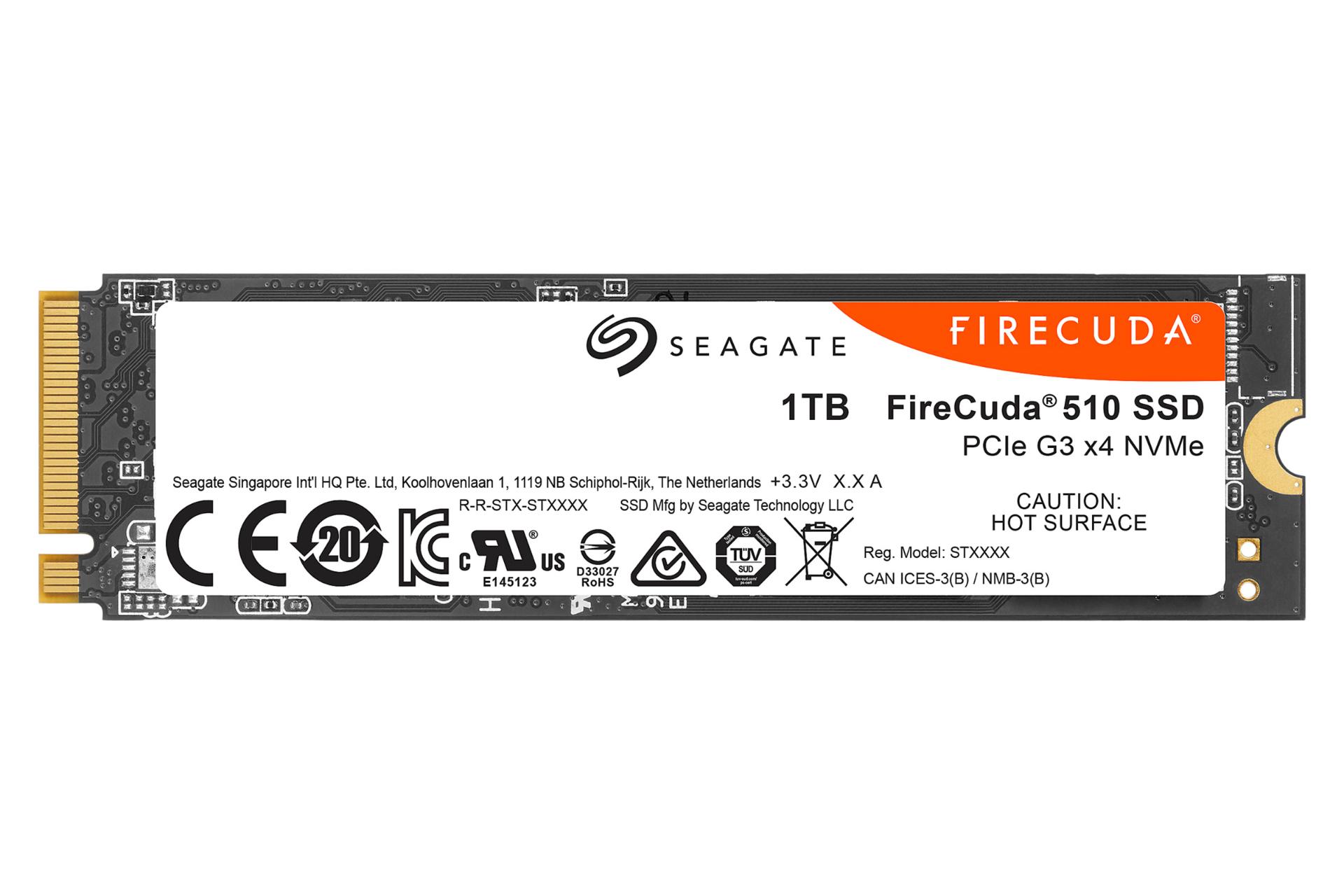 نمای پشت SSD سیگیت FireCuda 510 NVMe M.2 ظرفیت 1 ترابایت