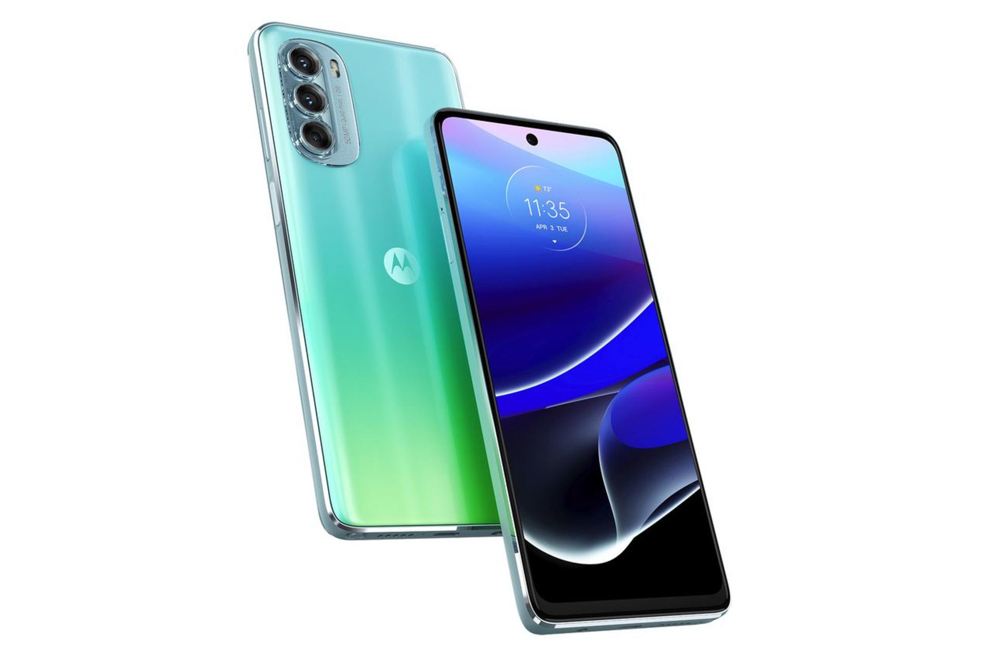 نمای جانبی گوشی موبایل موتو G استایلوس موتورولا 5G نسخه 2022 / Motorola Moto G Stylus 5G 2022 سبز