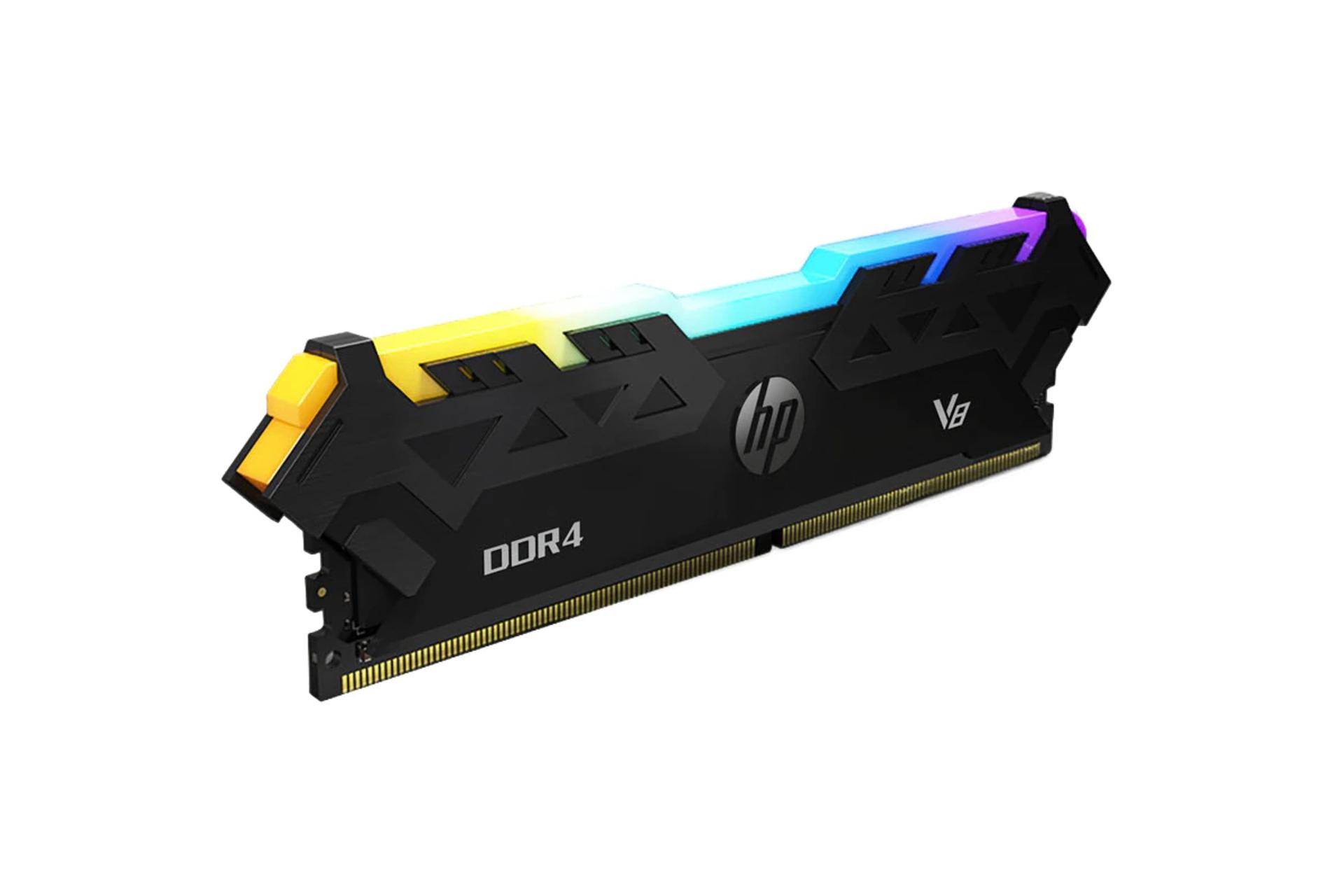 نمای کنار رم اچ پی V8 ظرفیت 8 گیگابایت از نوع DDR4-3000