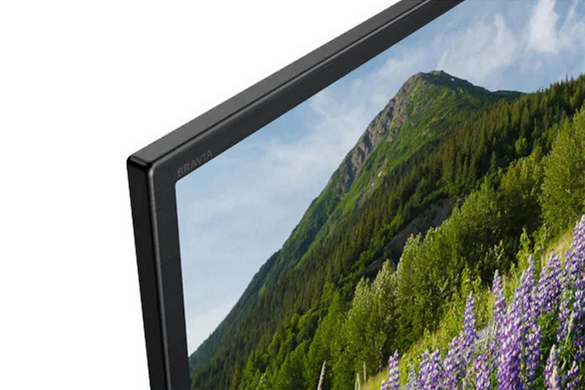 نمای نزدیک تلویزیون سونی KD-55X7000F و نمایش لبه نمایشگر