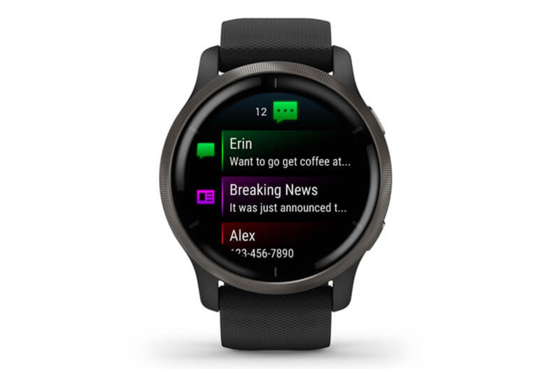 نمای جلو ساعت هوشمند گارمین Venu 2