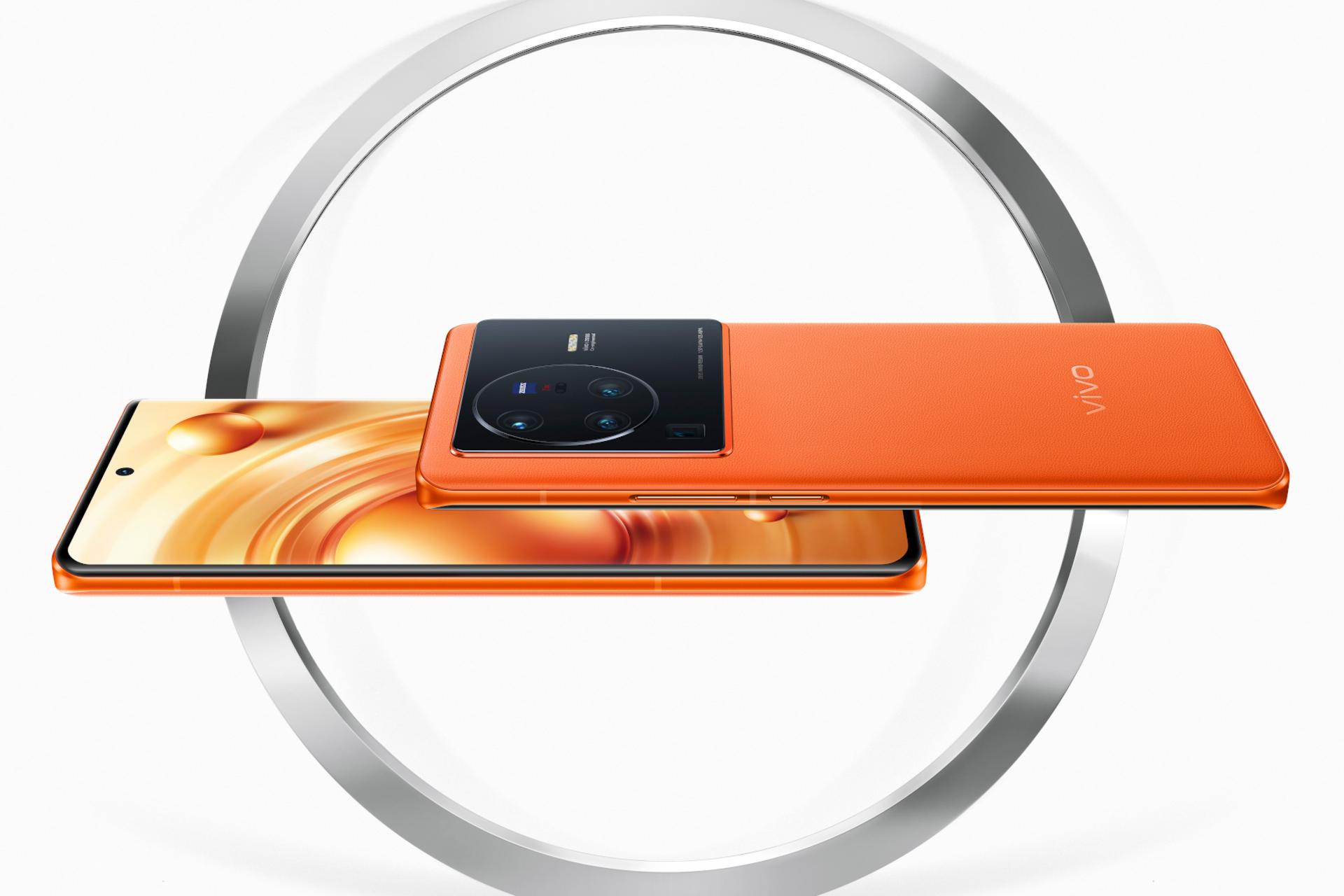 نمای جانبی گوشی موبایل X80 پرو ویوو / vivo X80 Pro نارنجی