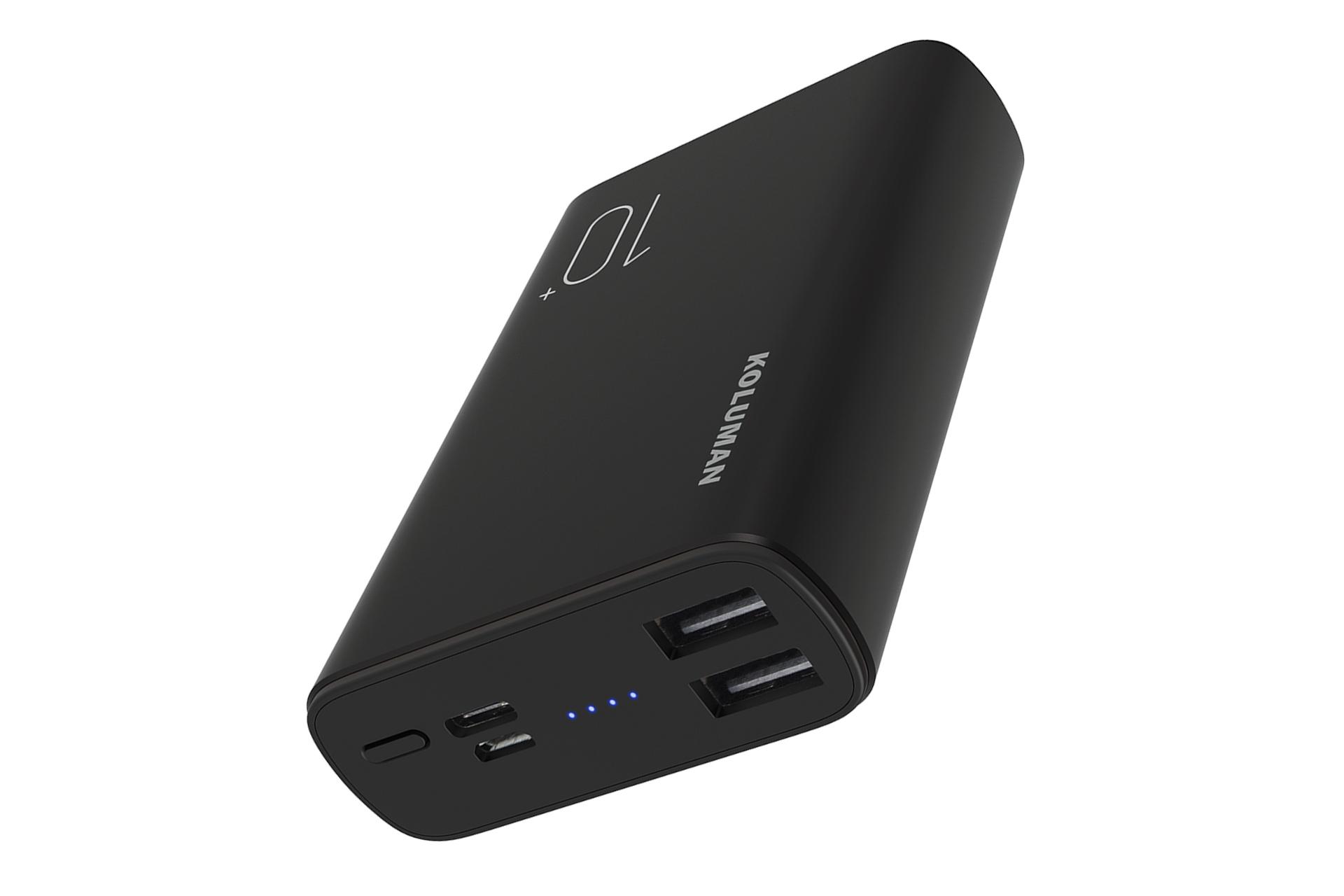 درگاه پاور بانک کلومن Koluman KP-320 10000mAh با ظرفیت 10000 میلی‌آمپر ساعت مشکی