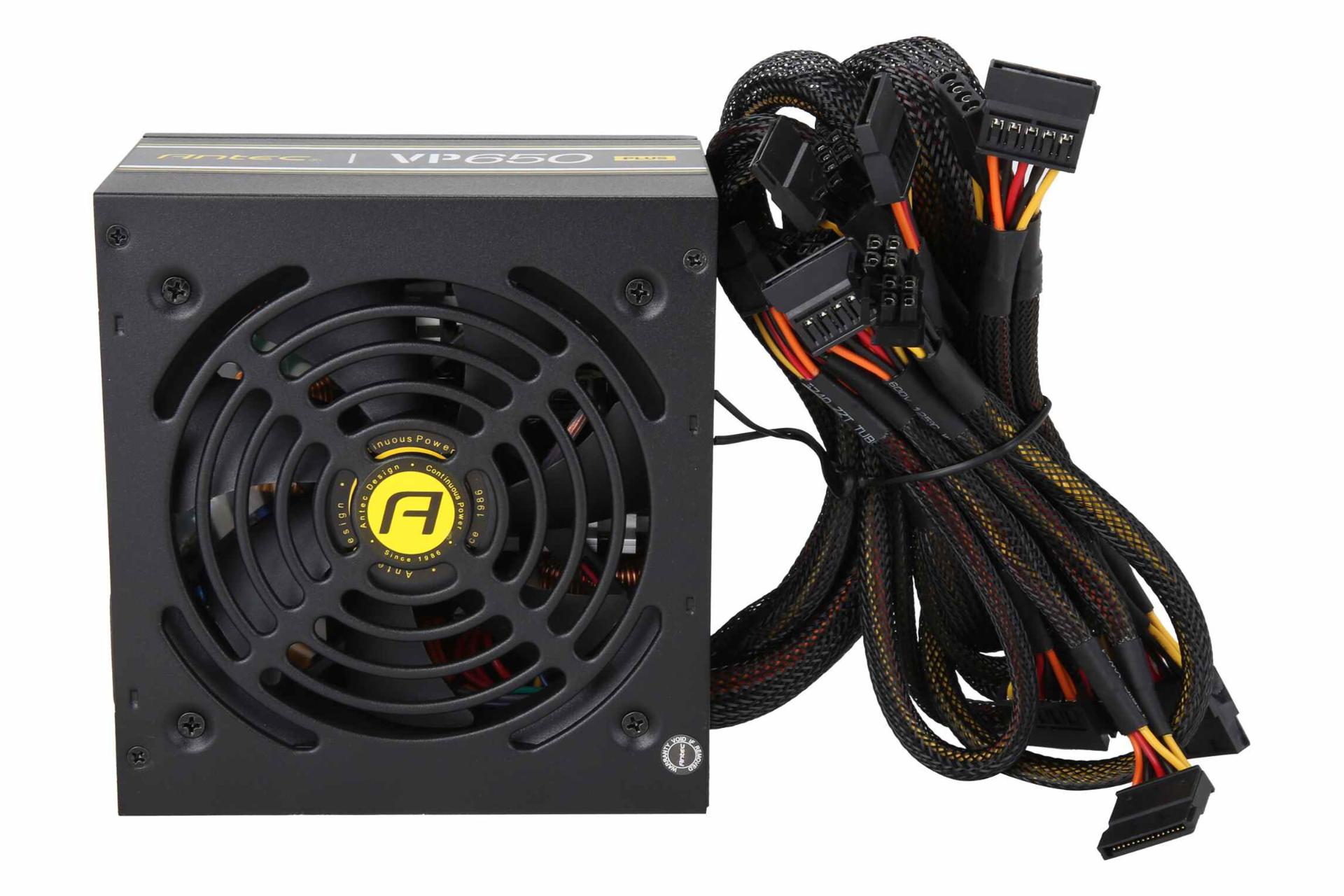 نمای ایستاده پاور کامپیوتر انتک VP 650P PLUS با توان 650 وات