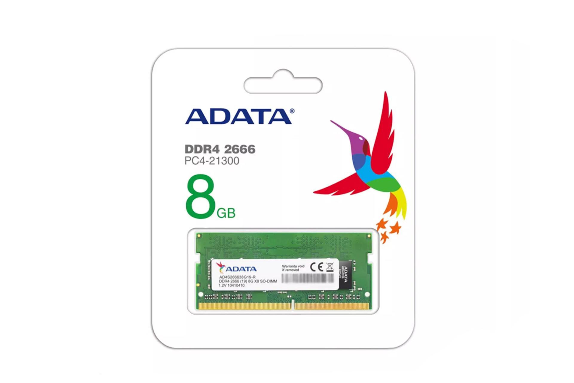 جعبه رم ای دیتا Premier ظرفیت 8 گیگابایت از نوع DDR4-2666