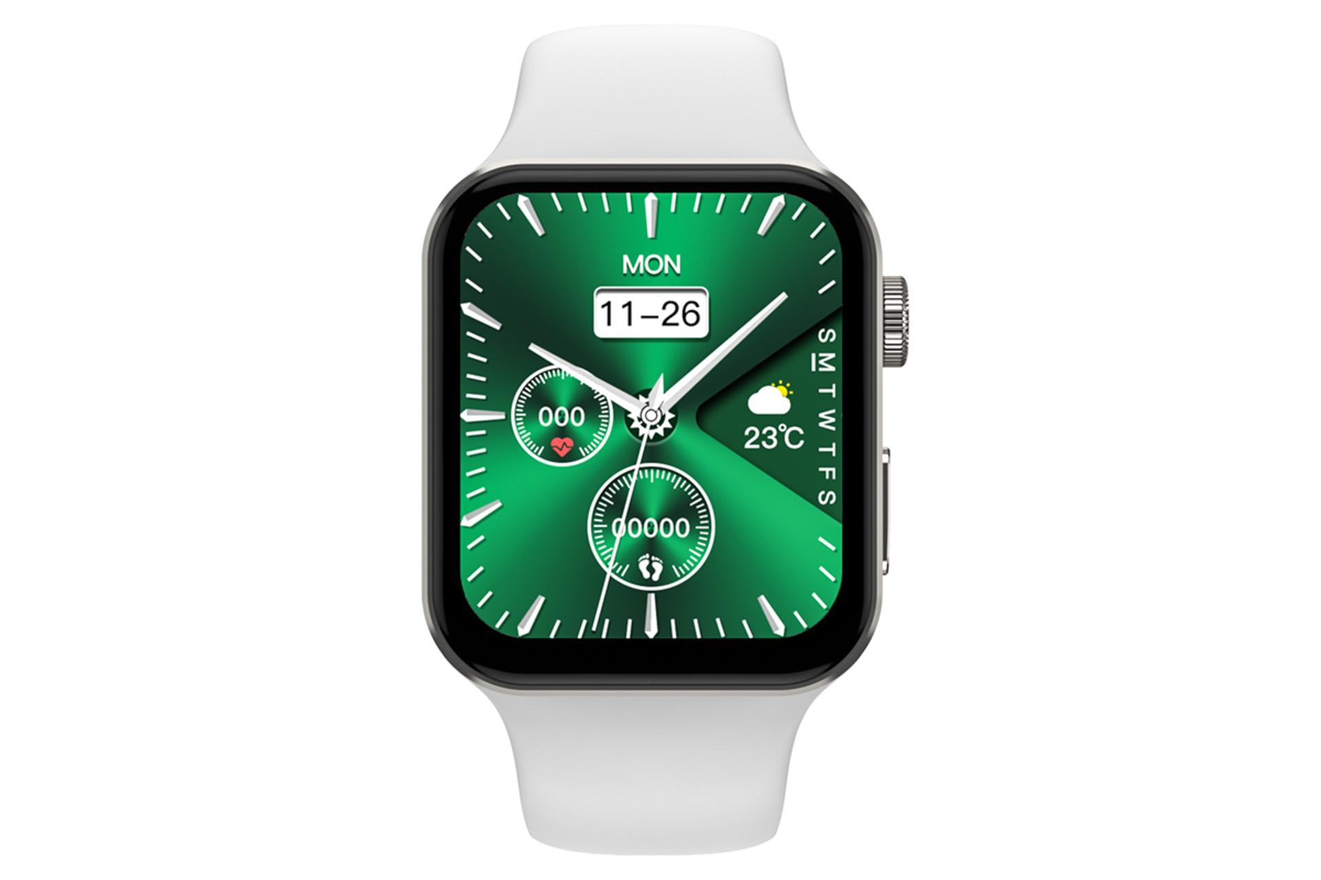 نمای جلو ساعت هوشمند مودیو MW10 رنگ سفید