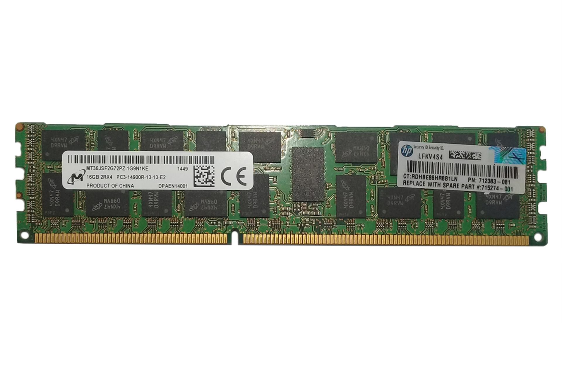 رم مایکرون MT36JSF2G72PZ-1G9N1K ظرفیت 16 گیگابایت از نوع DDR3-1866