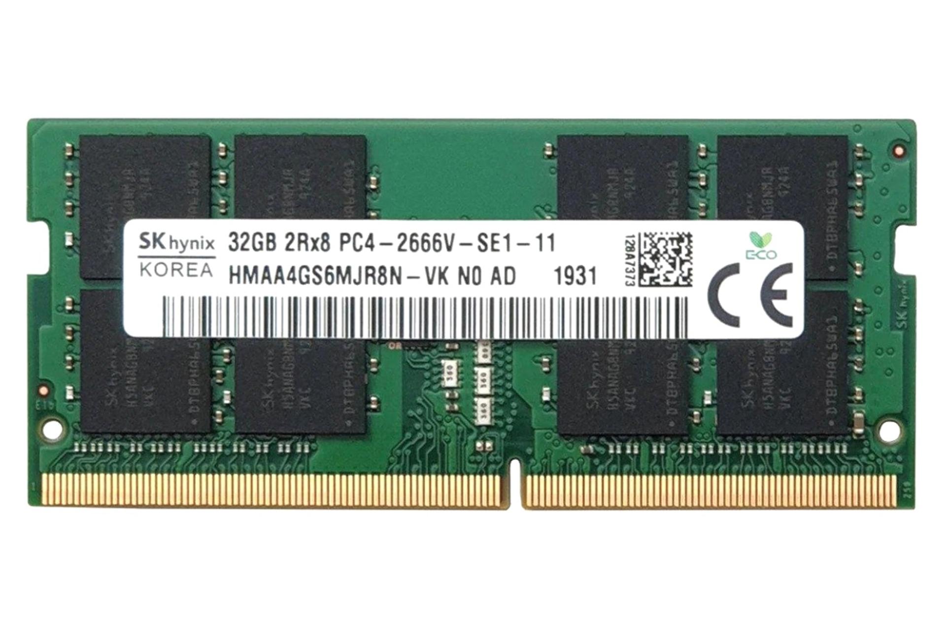 رم اس کی هاینیکس HMAA4GS6MJR8N-VK ظرفیت 32 گیگابایت از نوع DDR4-2666