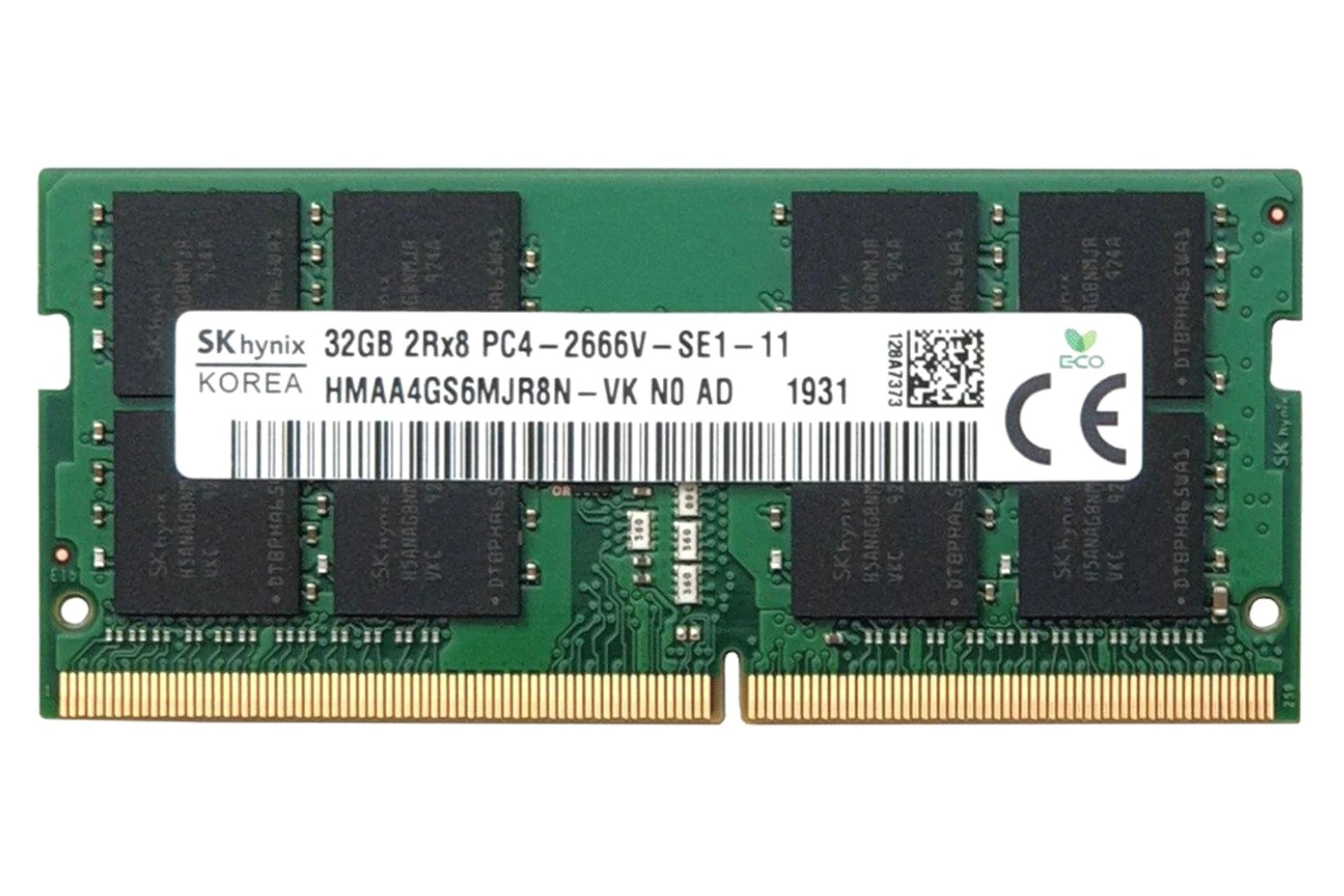 رم اس کی هاینیکس HMAA4GS6MJR8N-VK ظرفیت 32 گیگابایت از نوع DDR4-2666