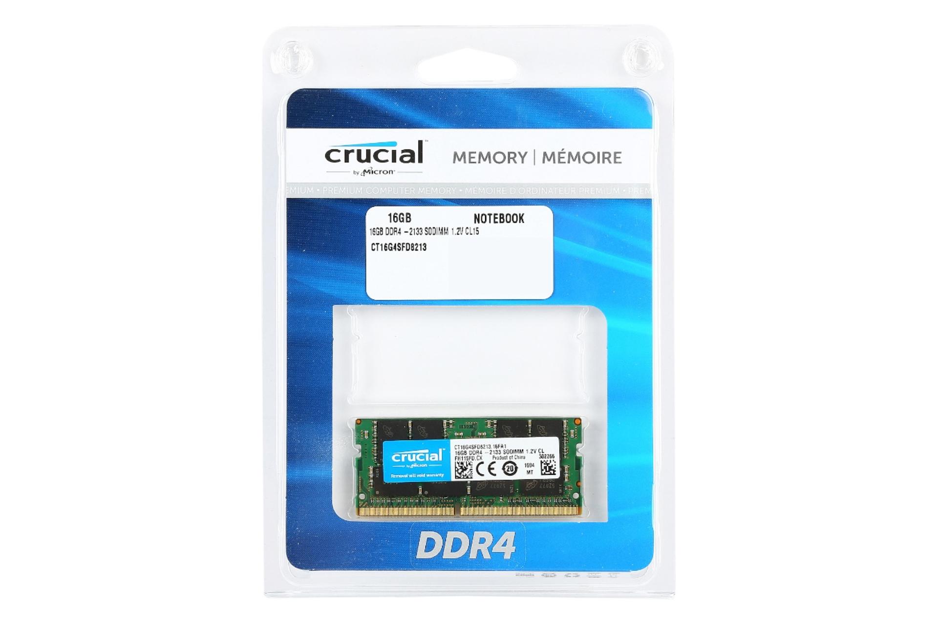 پکیج رم کروشیال CT16G4SFD8213 ظرفیت 16 گیگابایت از نوع DDR4-2133