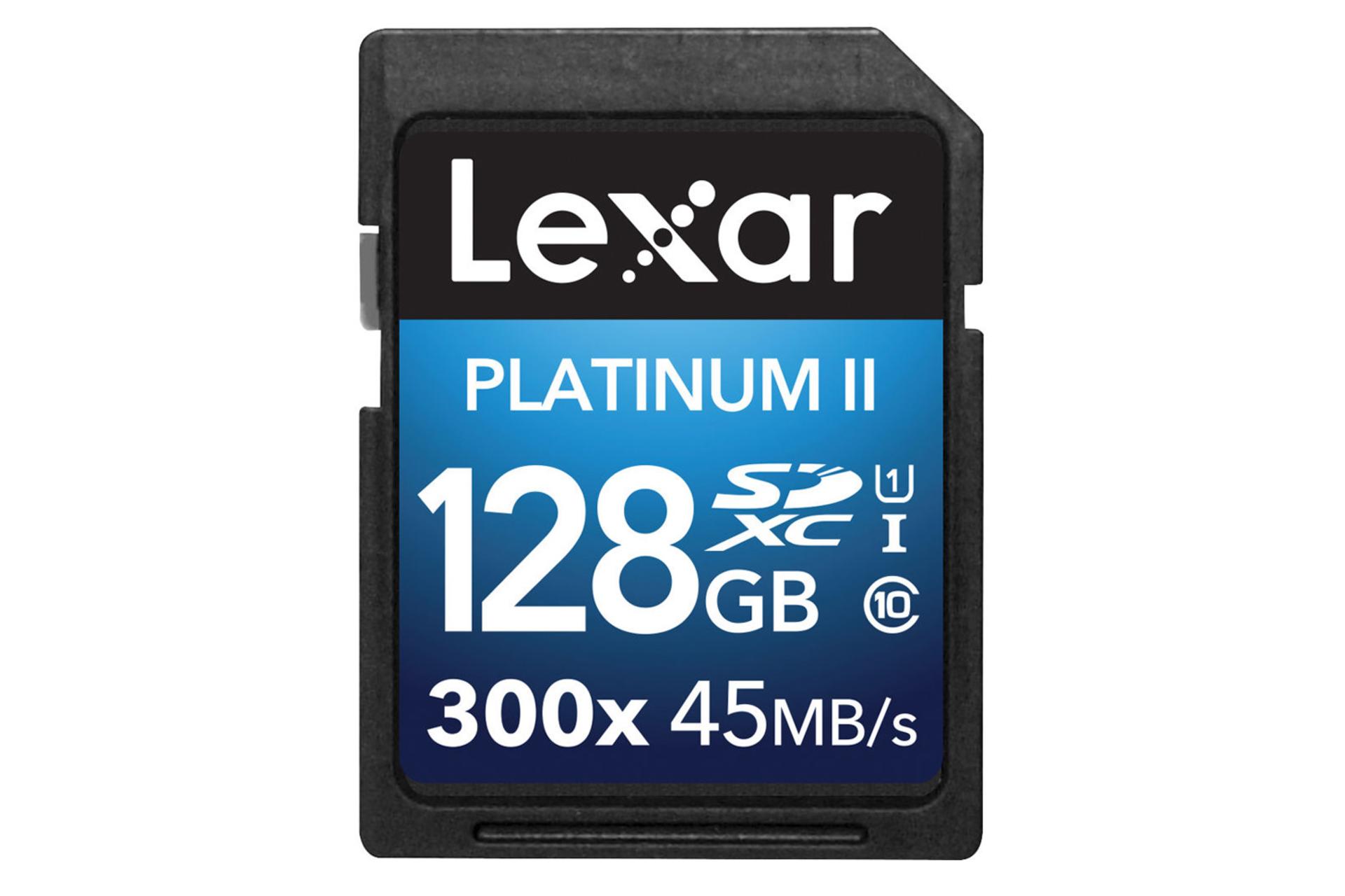 کارت حافظه لکسار microSDXC با ظرفیت 128 گیگابایت مدل Platinum II 300x کلاس 10