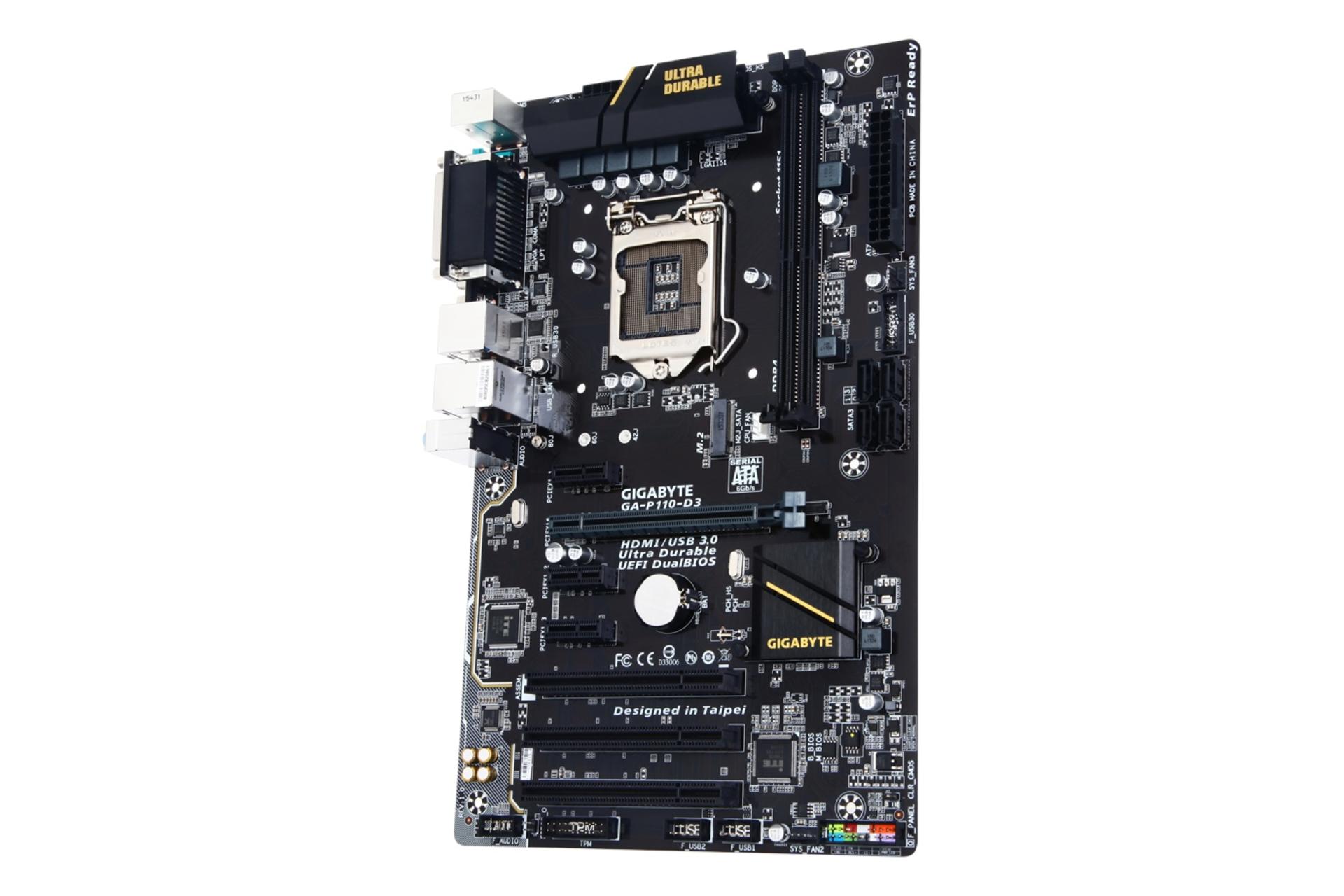 نمای راست مادربرد گیگابایت GIGABYTE GA-P110-D3 (rev. 1.0)