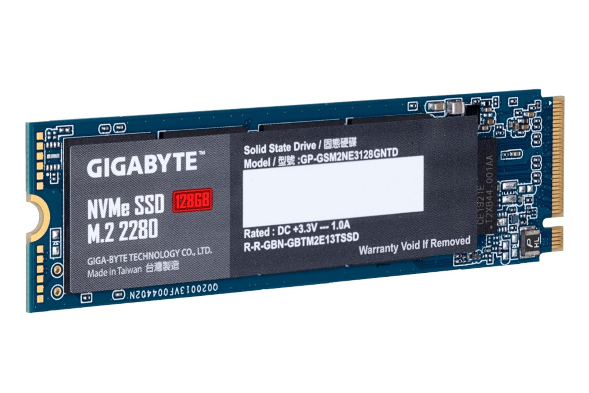نمای چپ SSD گیگابایت GIGABYTE GP-GSM2NE3128GNTD NVMe M.2 128GB ظرفیت 128 گیگابایت