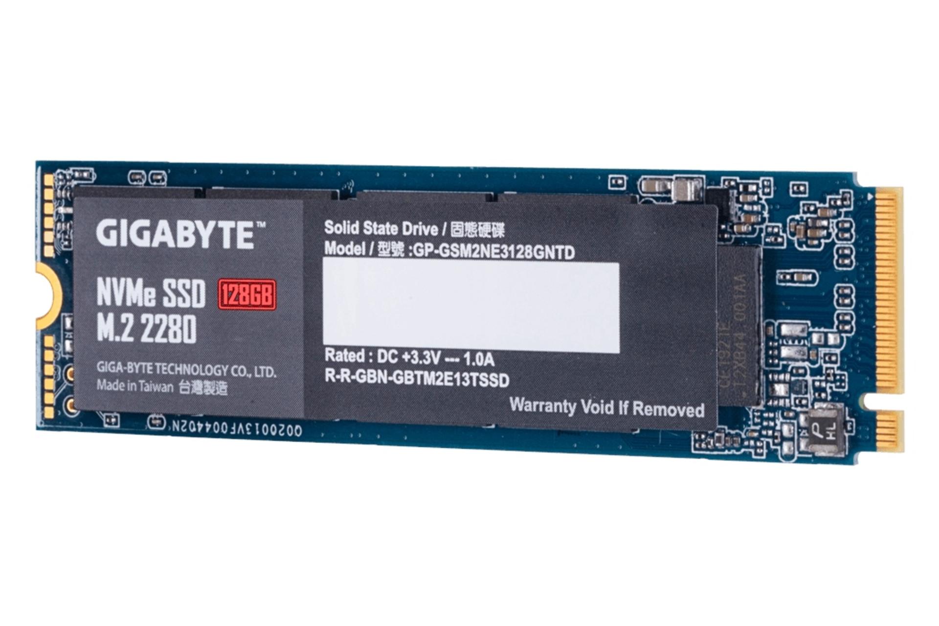 نمای راست SSD گیگابایت GIGABYTE GP-GSM2NE3128GNTD NVMe M.2 128GB ظرفیت 128 گیگابایت