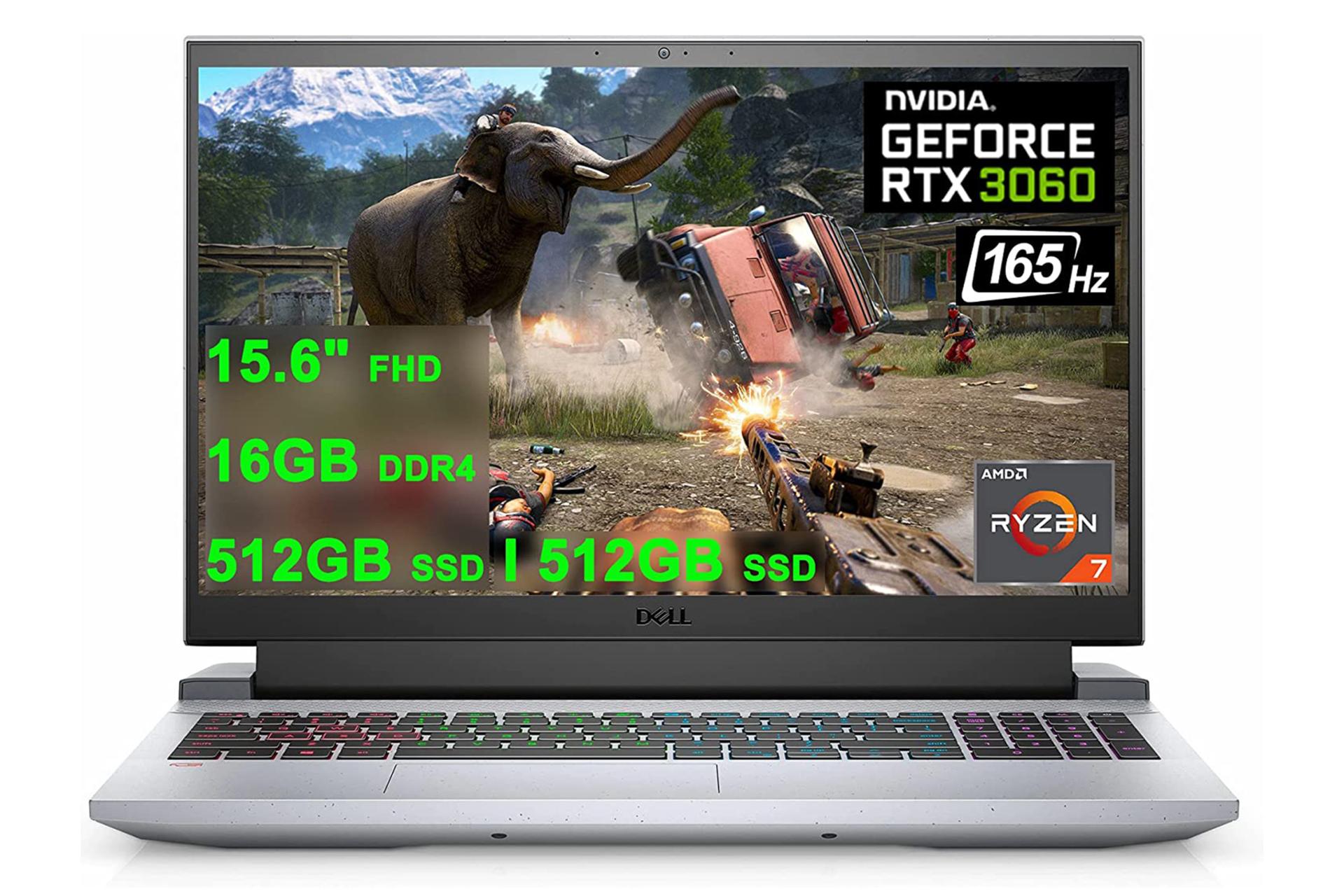 نمای جلو لپ تاپ دل G15 رایزن ادیشن