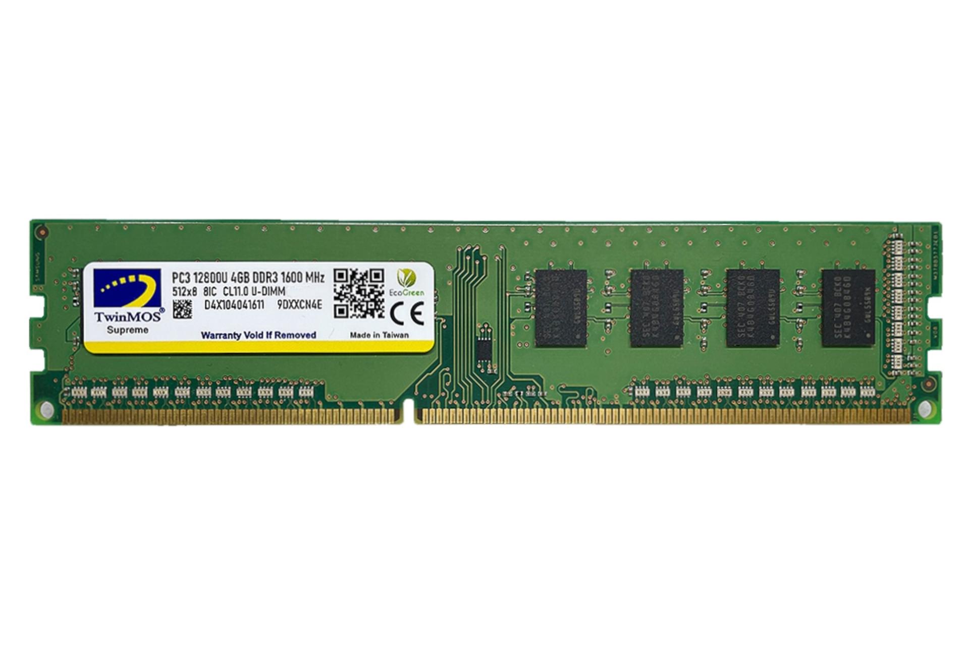 رم توین موس MDD3L4GB1600D ظرفیت 4 گیگابایت از نوع DDR3L-1600