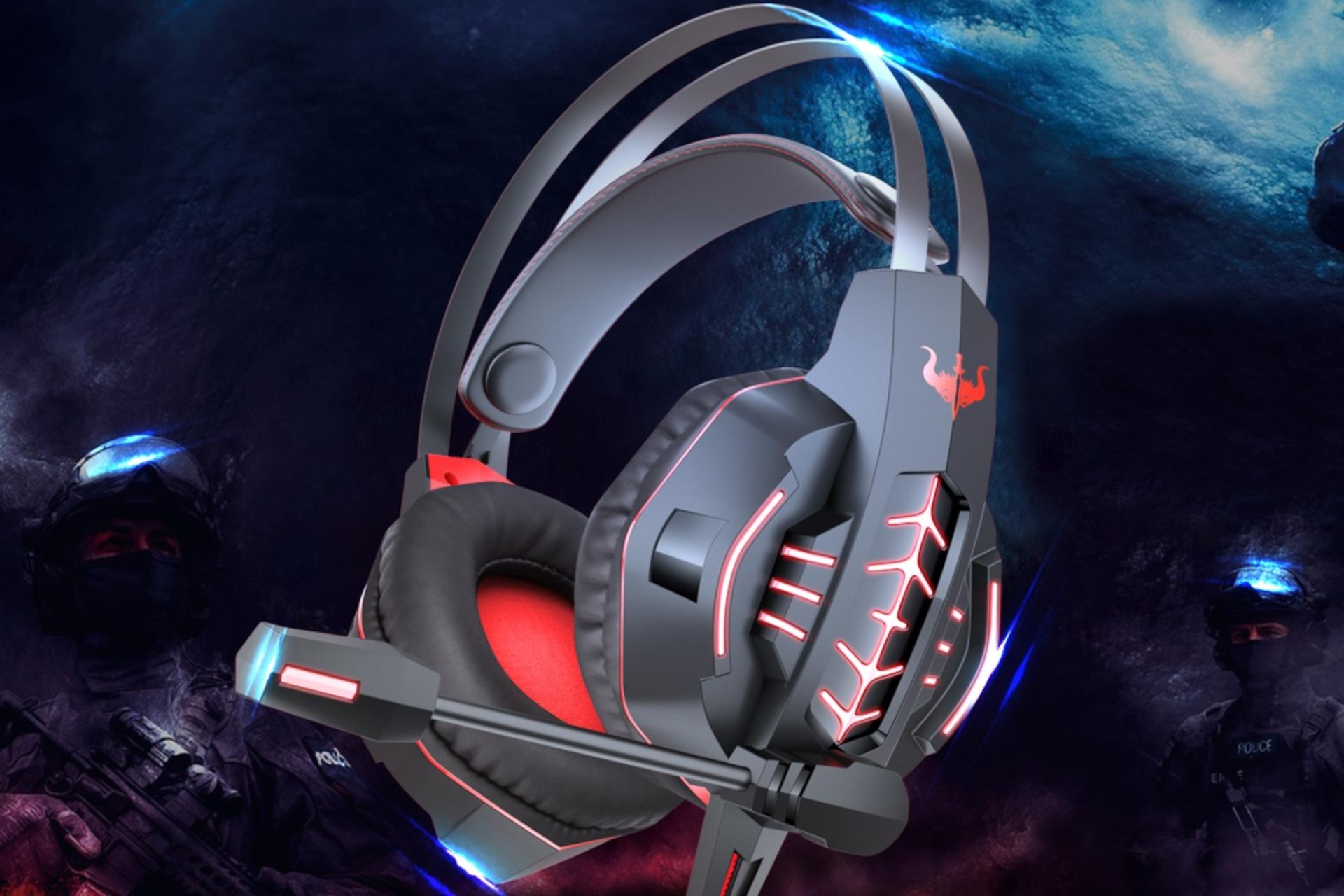 هدست گیمینگ آولنگ OVLENG GT63 E-Sports مشکی و قرمز