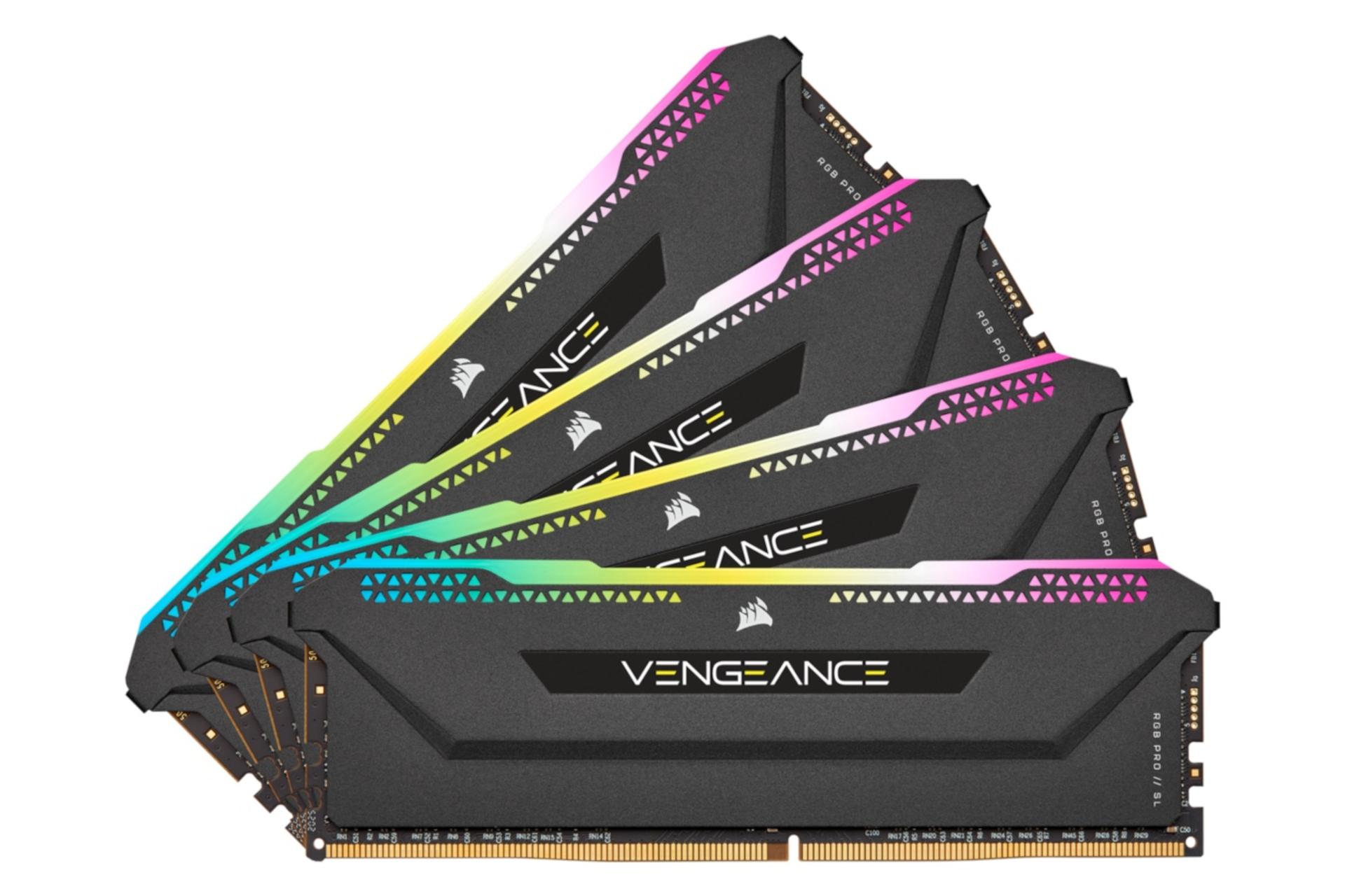 رم کورسیر VENGEANCE RGB PRO SL ظرفیت 128 گیگابایت (4x32) از نوع DDR4-3200