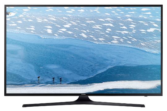 نمای جلو تلویزیون سامسونگ KU7000 مدل 50 اینچ با صفحه روشن