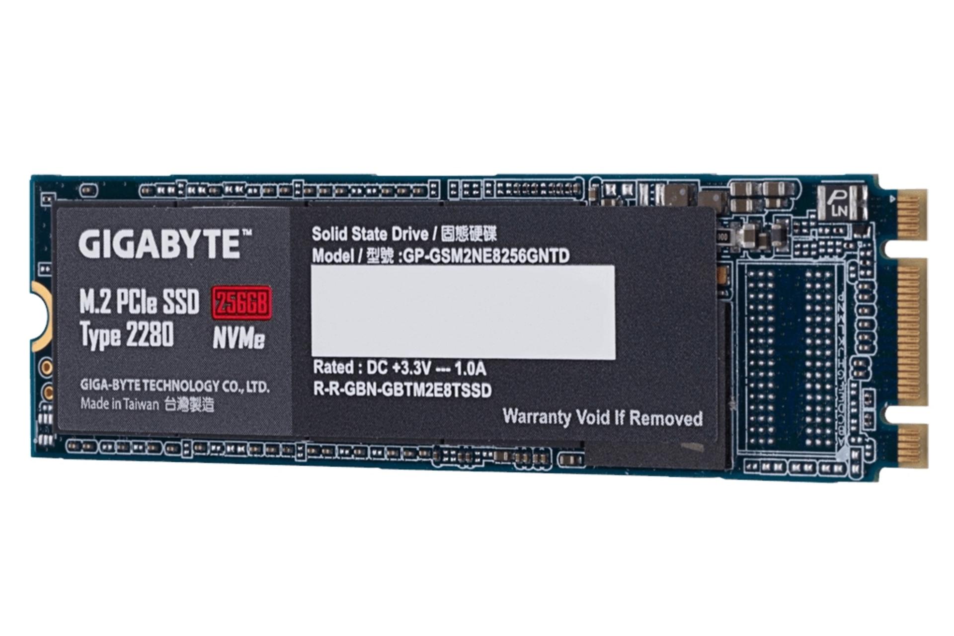 نمای راست SSD گیگابایت GIGABYTE GP-GSM2NE8256GNTD NVMe M.2 256GB ظرفیت 256 گیگابایت