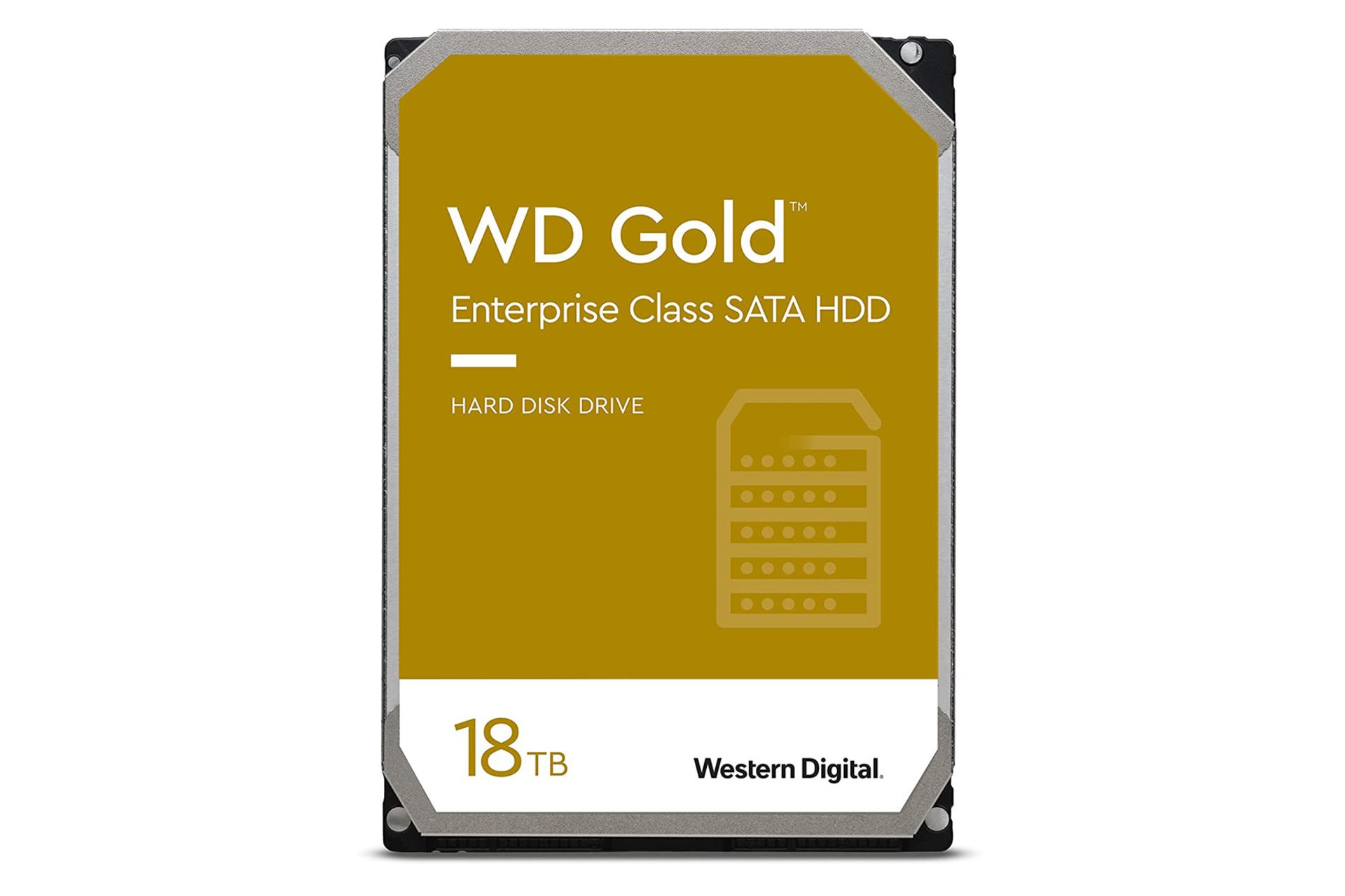 نمای روبرو هارد دیسک وسترن دیجیتال Gold WD181KRYZ ظرفیت 18 ترابایت