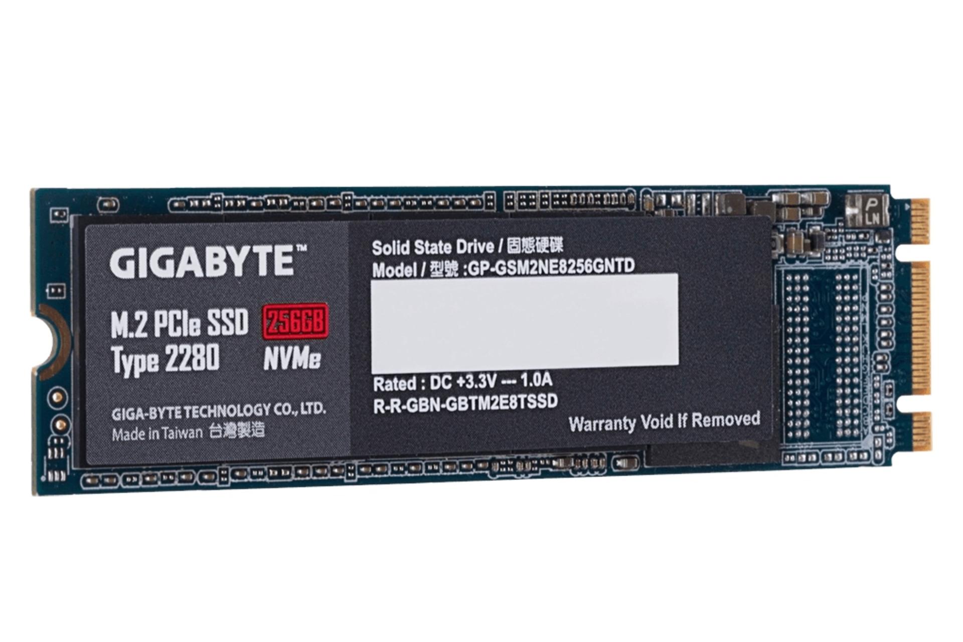 نمای چپ SSD گیگابایت GIGABYTE GP-GSM2NE8256GNTD NVMe M.2 256GB ظرفیت 256 گیگابایت