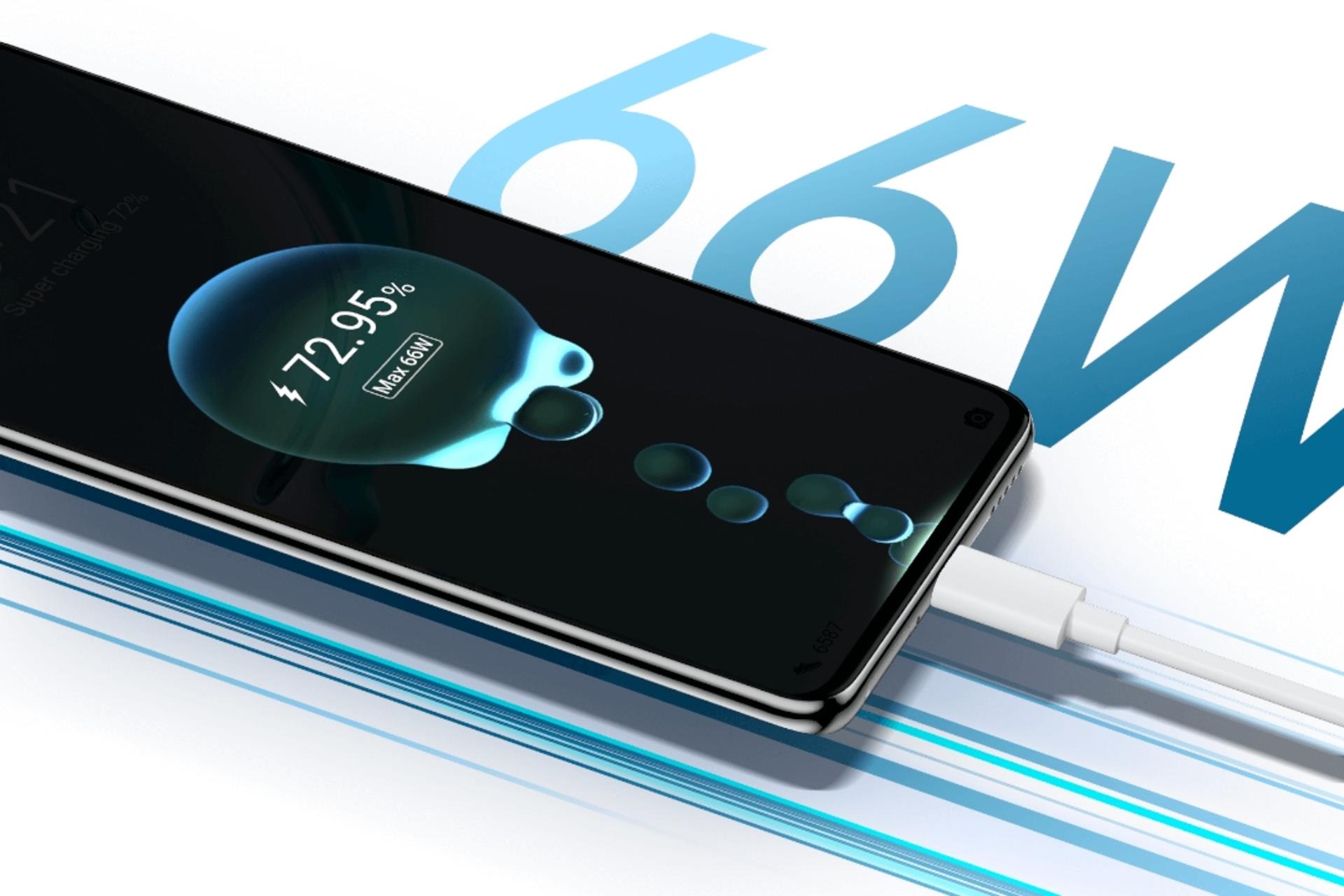 گوشی موبایل آنر Honor X9 در حال شارژ