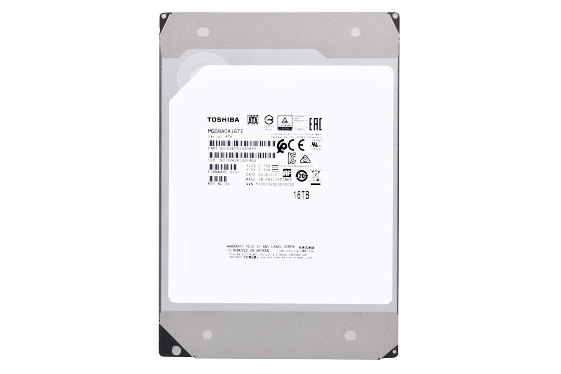 نمای پشت هارد دیسک توشیبا MG08ACA Enterprise Capacity ظرفیت 16 ترابایت