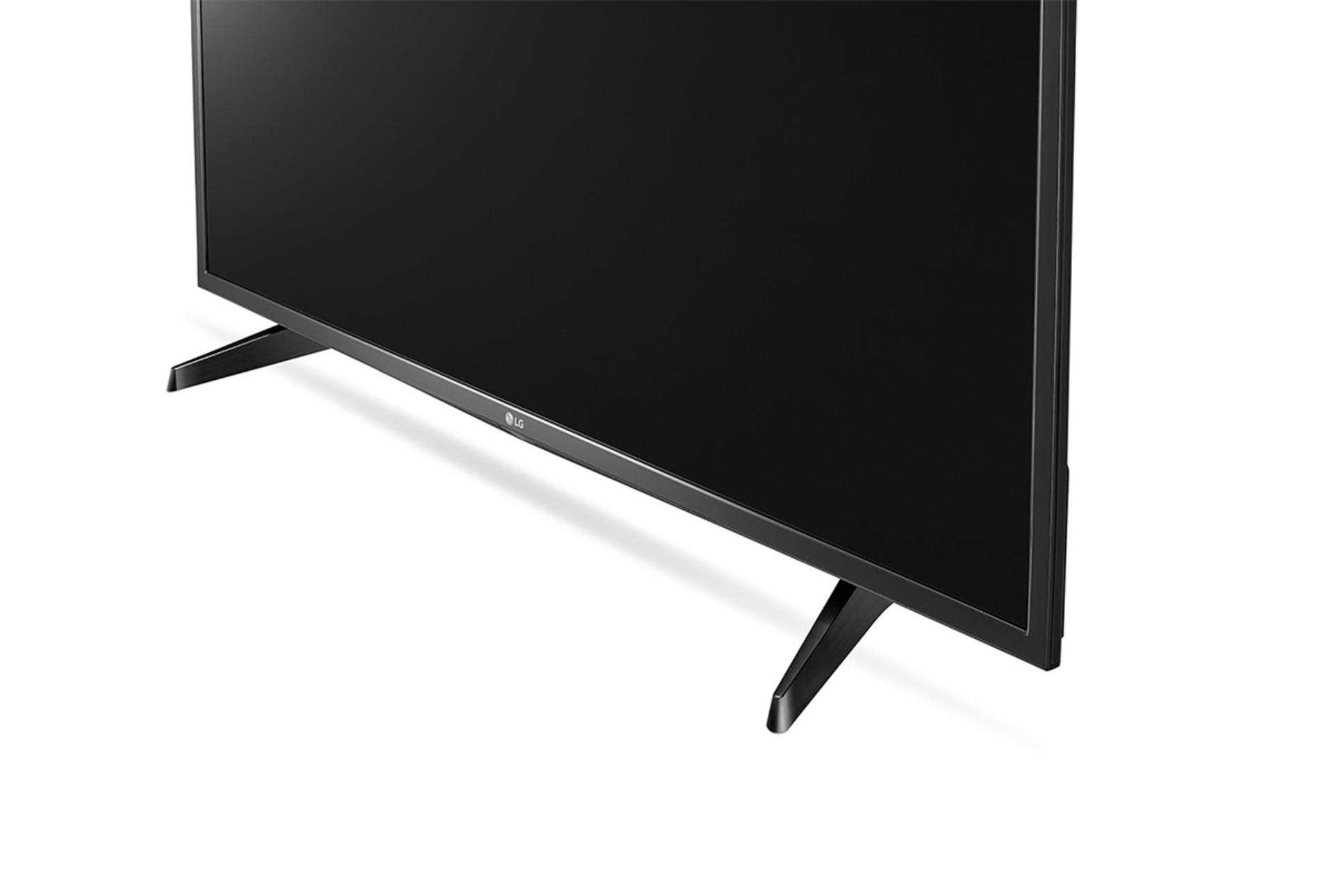 نمای نیم رخ و گوشه تلویزیون ال جی LJ52100 مدل 43 اینچ با رنگ مشکی و صفحه خاموش