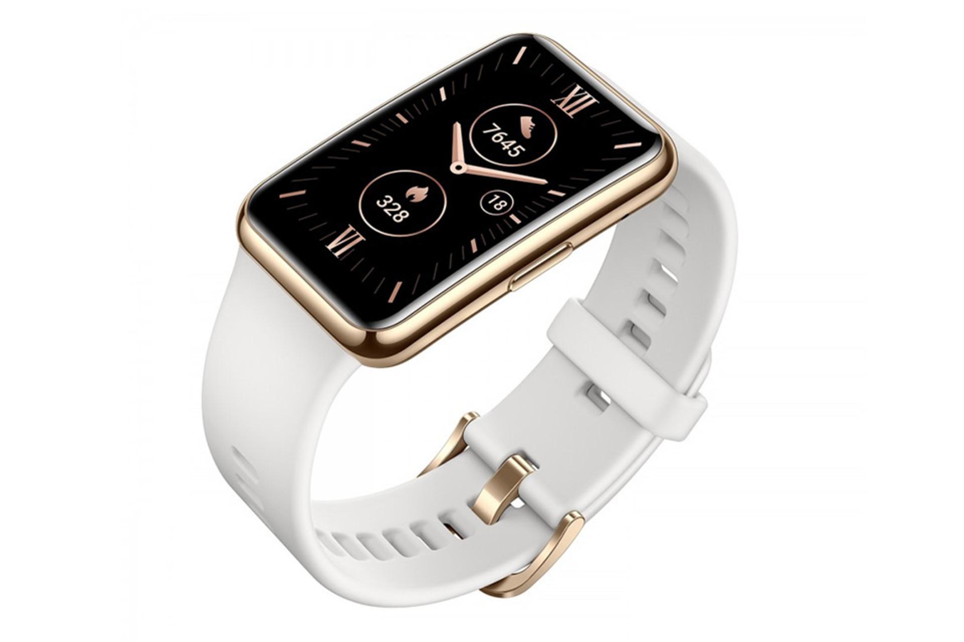 ساعت هواوی واچ فیت الگانت رنگ سفید از نمای کنار