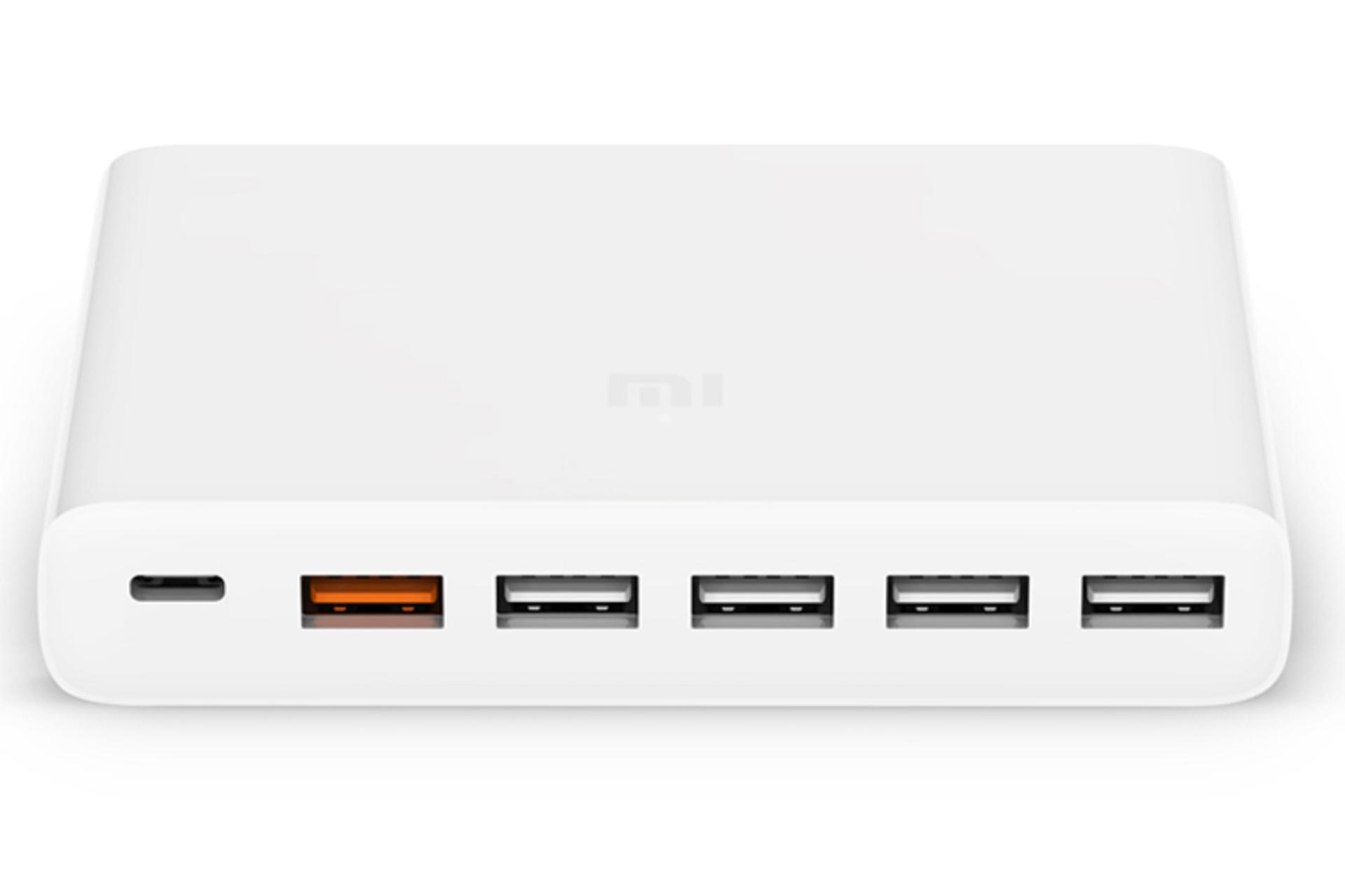 نمای روبرو شارژر شیائومی Mi 60W 6 Ports