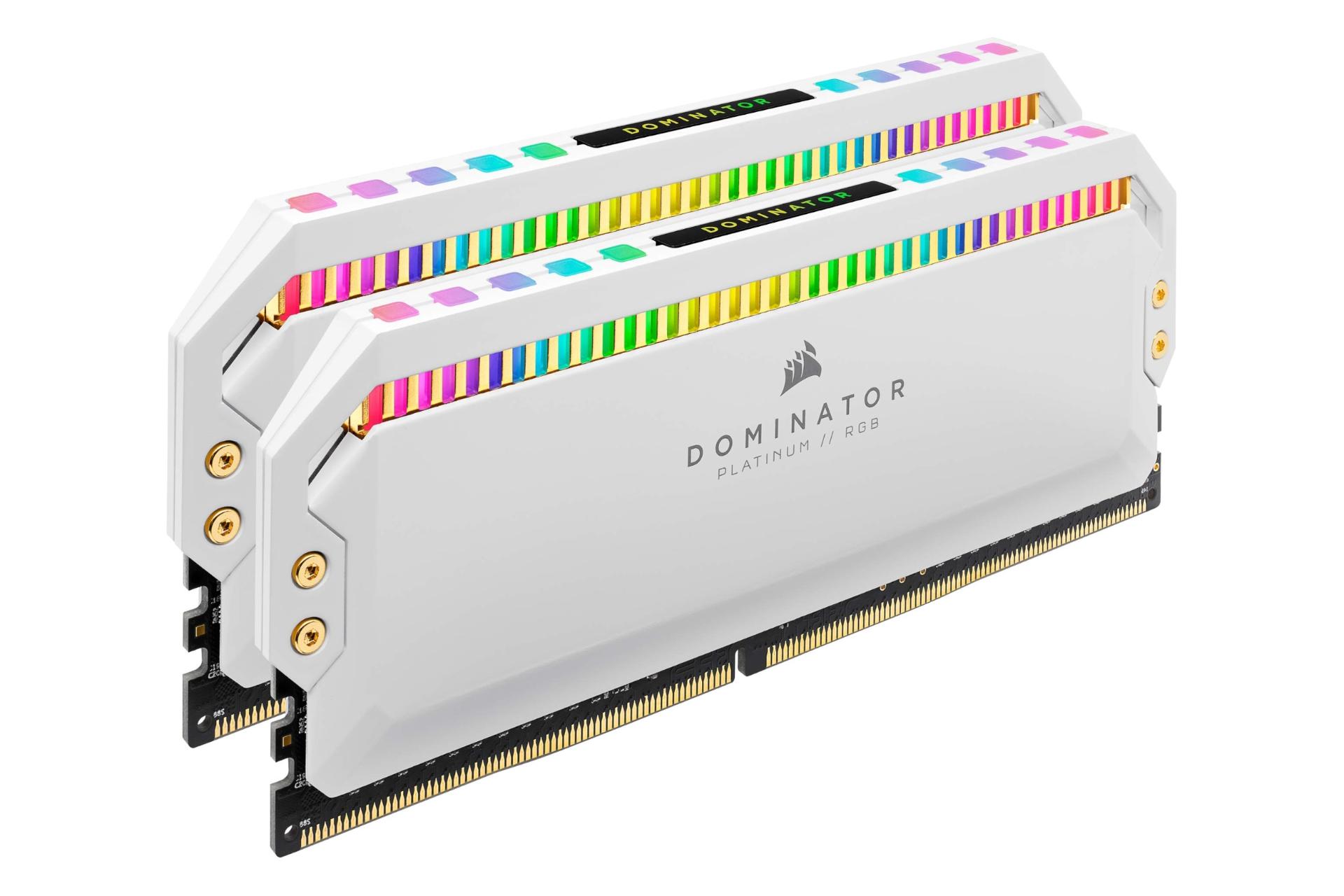 رم کورسیر DOMINATOR PLATINUM RGB ظرفیت 64 گیگابایت (2x32) از نوع DDR4-3200 سفید