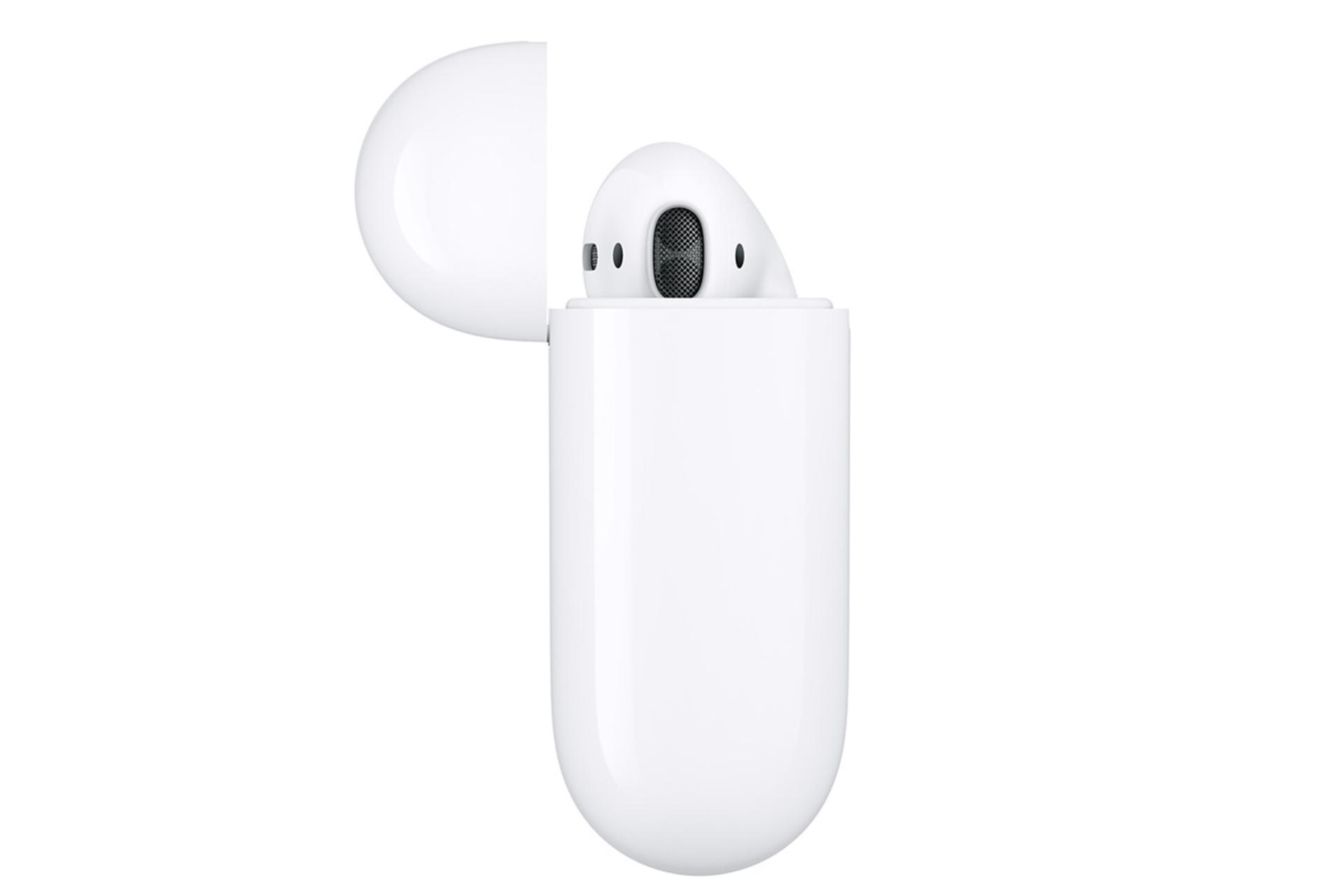 نمای کنار کیس شارژ هدفون اپل ایرپادز نسل دوم / Apple AirPods 2nd Gen