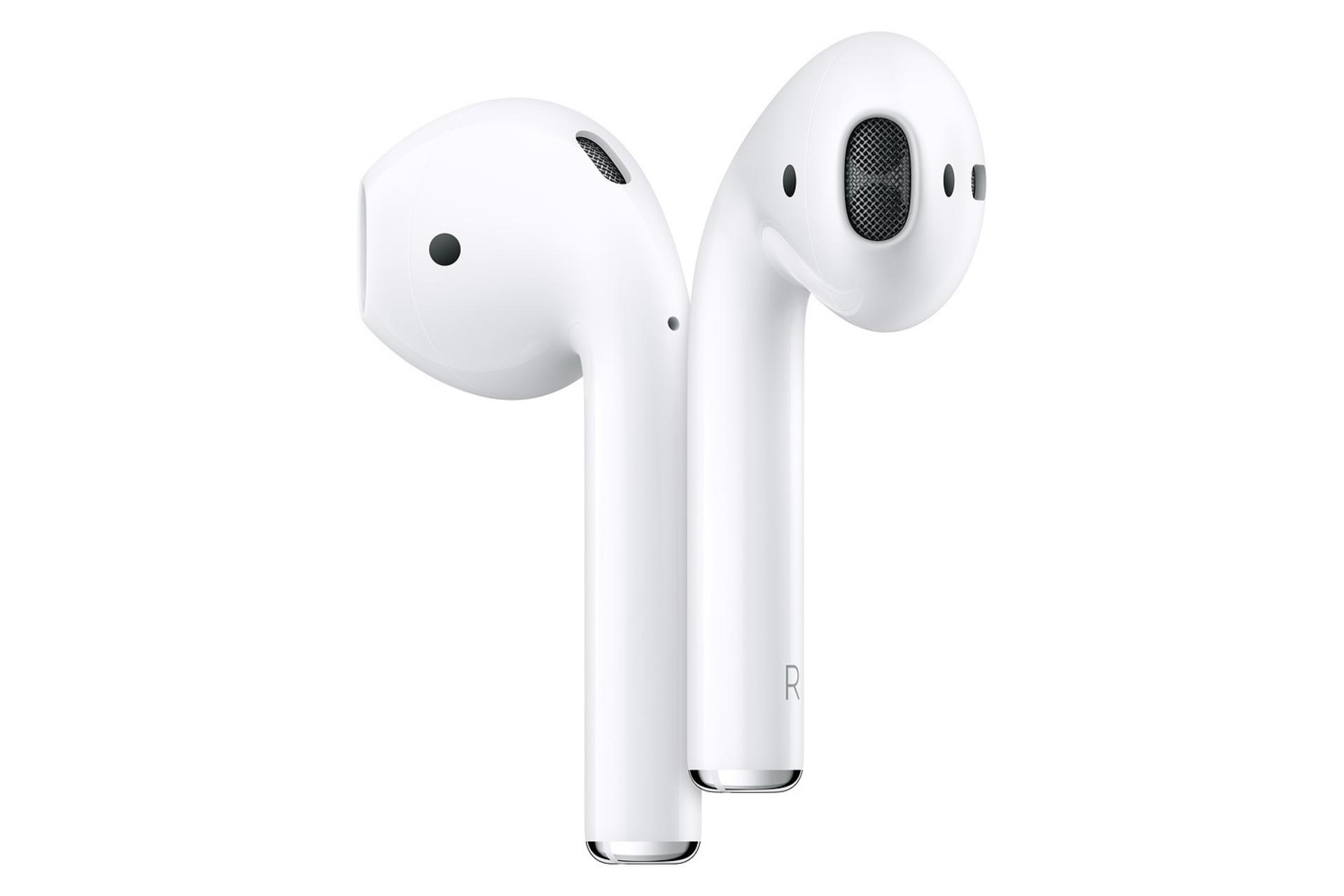 اپل ایرپادز نسل دوم / Apple AirPods 2nd Gen با رنگ سفید - نمایش ایربادها