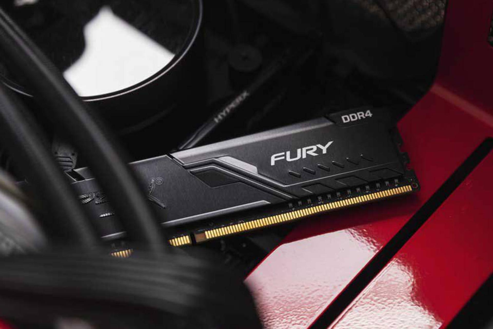 رم هایپر ایکس Fury ظرفیت 16 گیگابایت از نوع DDR4-3000 نمای نزدیک