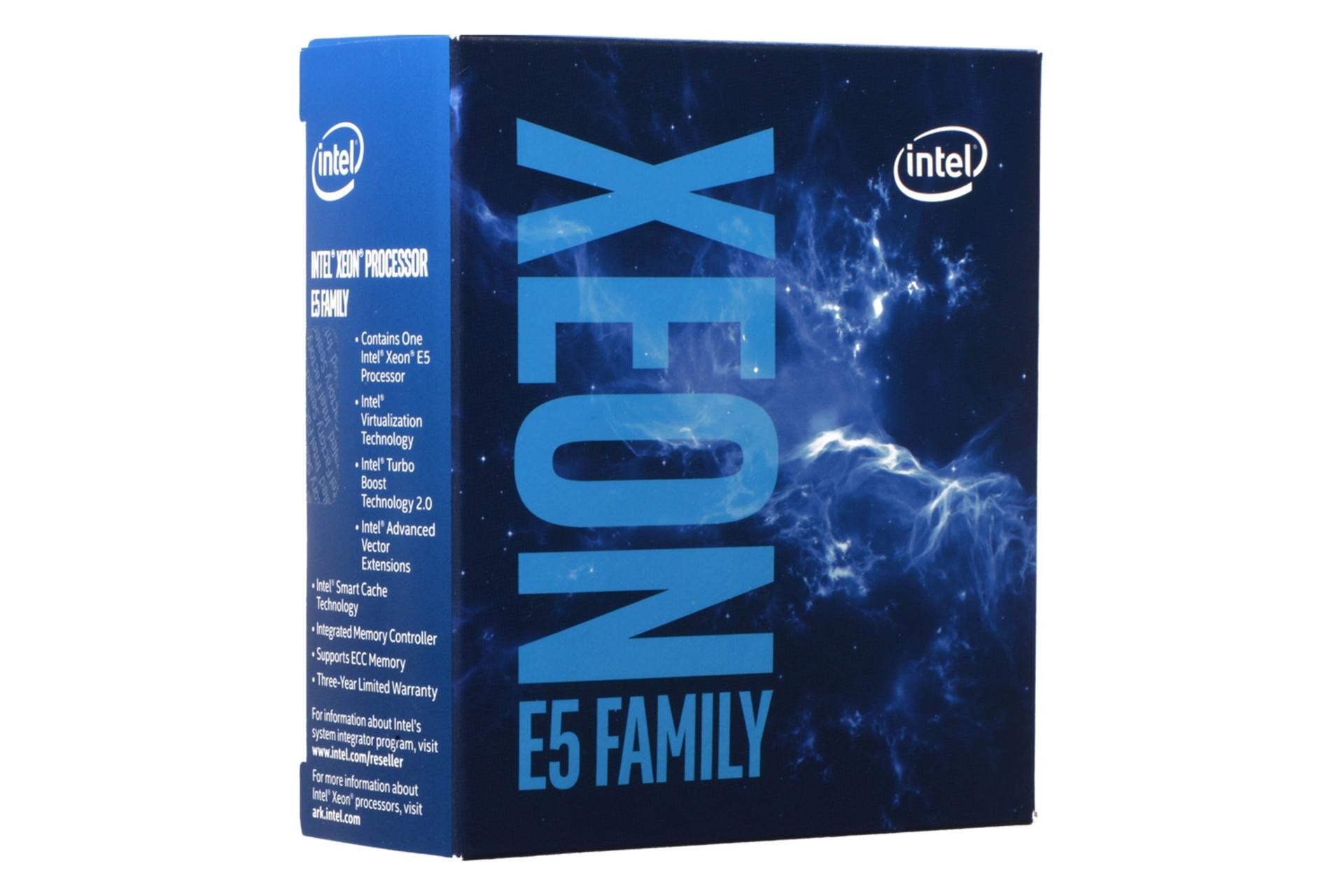 نمای چپ جعبه پردازنده اینتل Intel Xeon E5