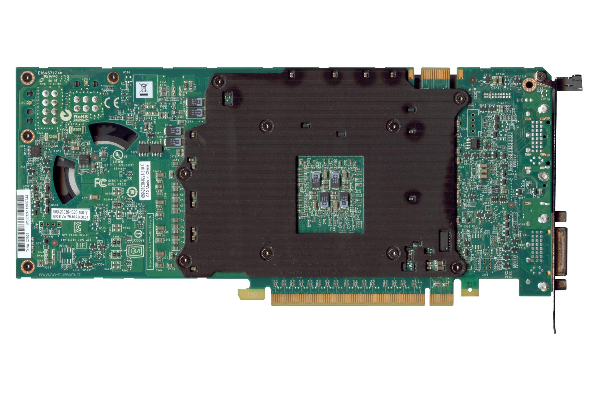 پشت کارت گرافیک انویدیا NVIDIA Tesla C2075
