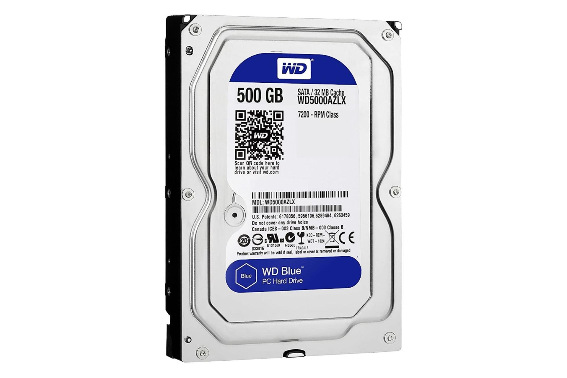 نمای روبرو هارد دیسک وسترن دیحیتال Western Digital Blue WD5000AZLX 3.5 Inch 500GB ظرفیت 500 گیگابا