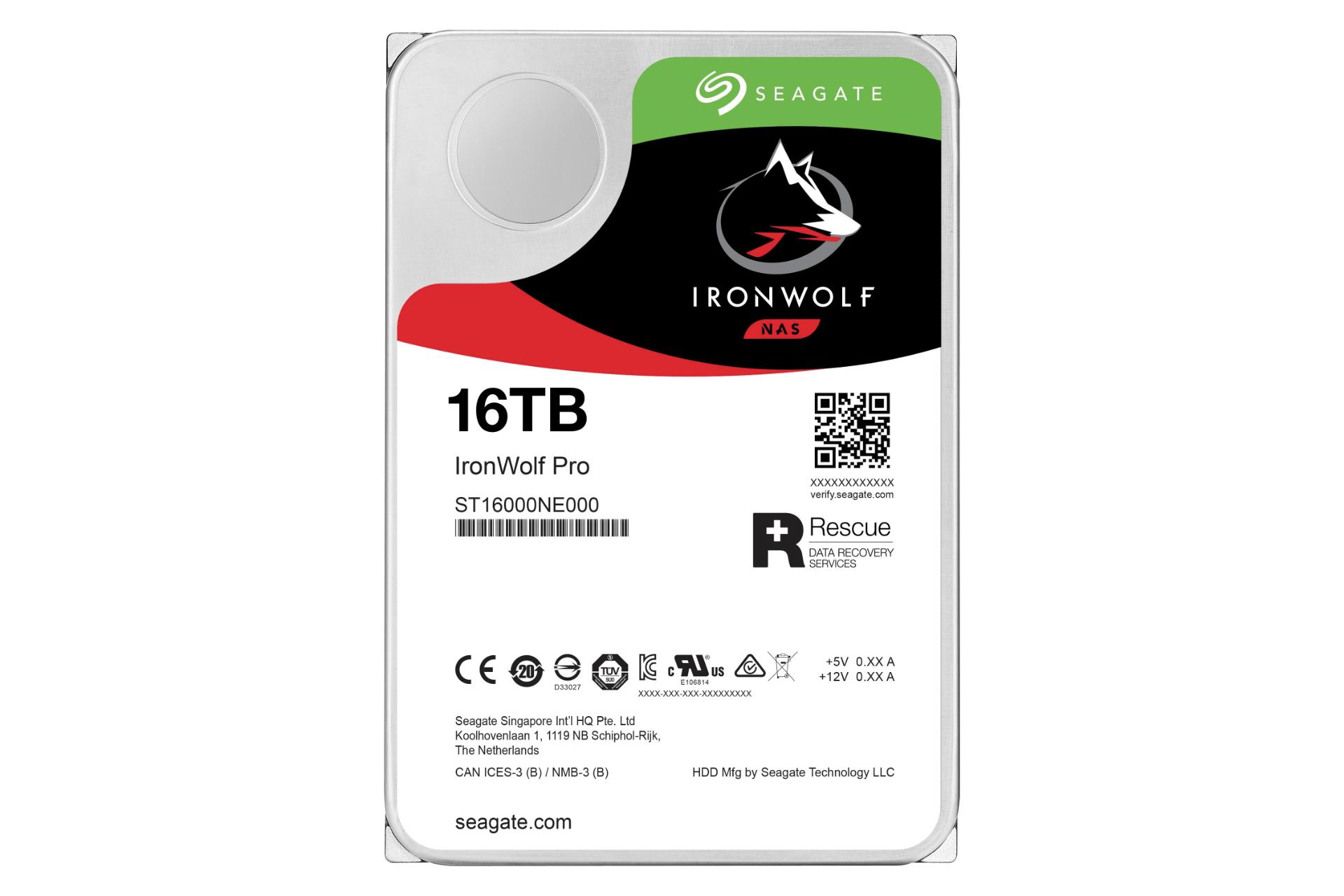 نمای روبرو هارد دیسک سیگیت Seagate IronWolf ST16000NE000 3.5 Inch 16TB ظرفیت 16 ترابایت