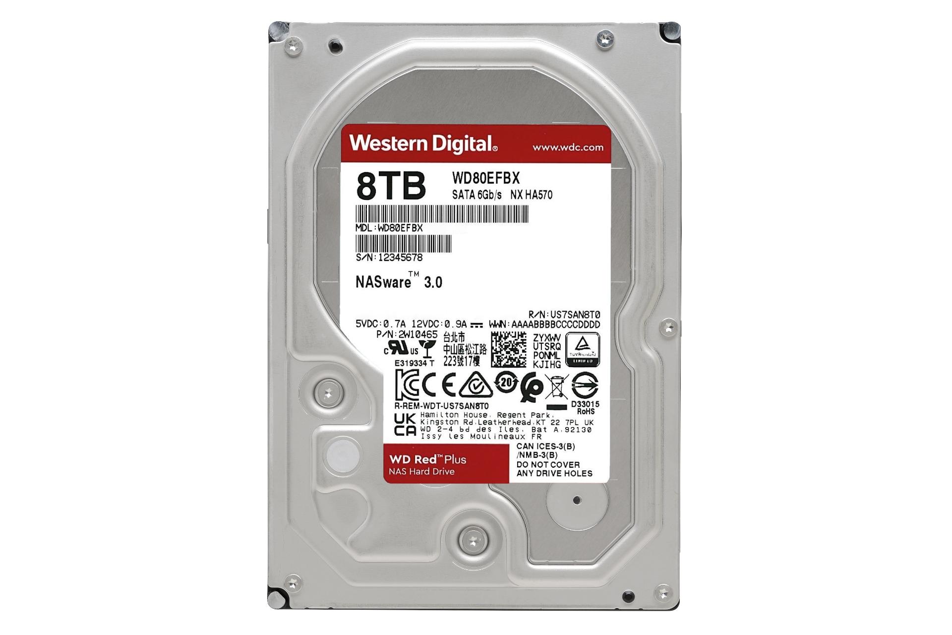 هارد دیسک وسترن دیجیتال Western Digital Red WD80EFBX 3.5 Inch 8TB ظرفیت 8 ترابایت