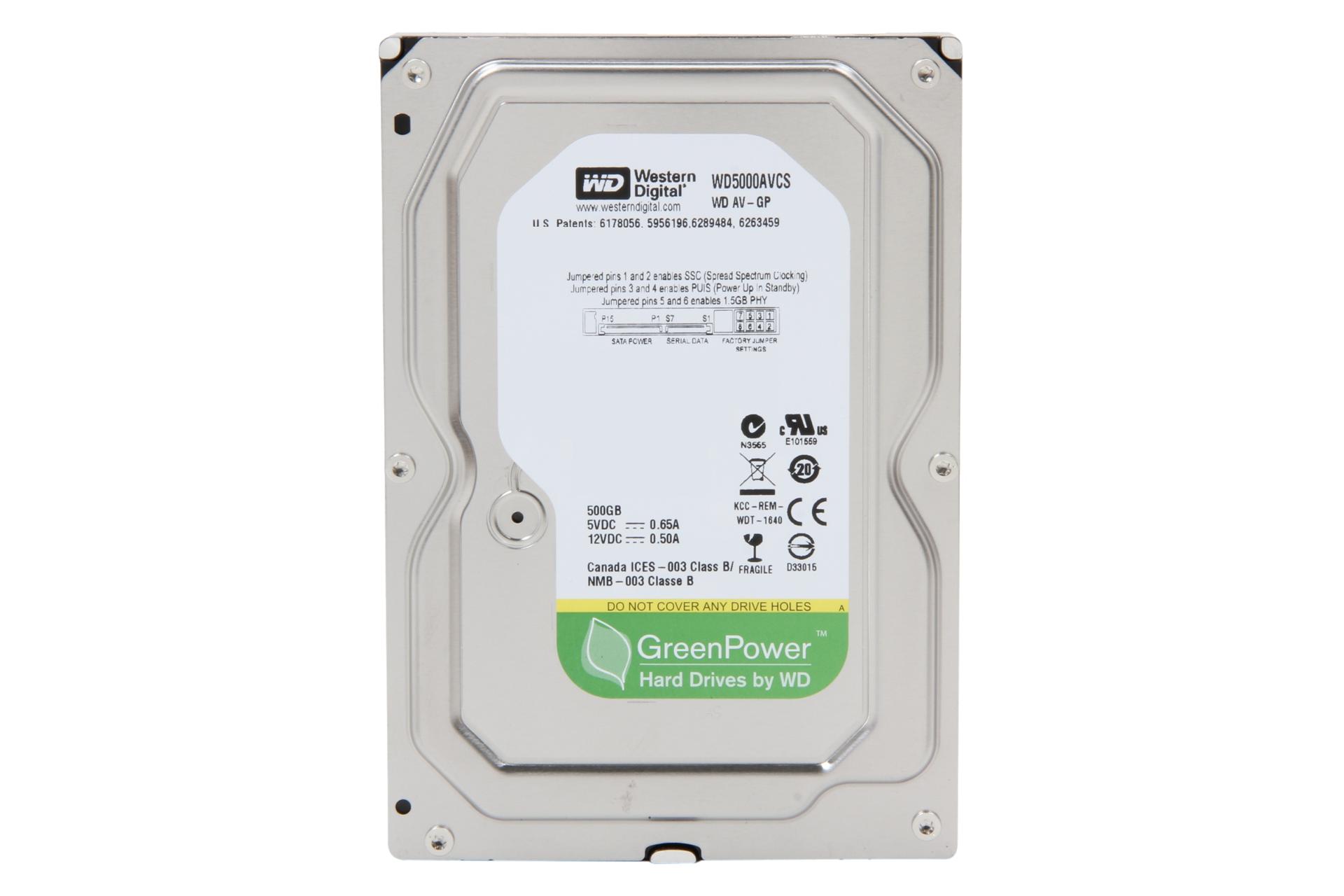 هارد دیسک وسترن دیجیتال Western Digital AV-GP WD5000AVCS 3.5 Inch 500GB ظرفیت 500 گیگابایت
